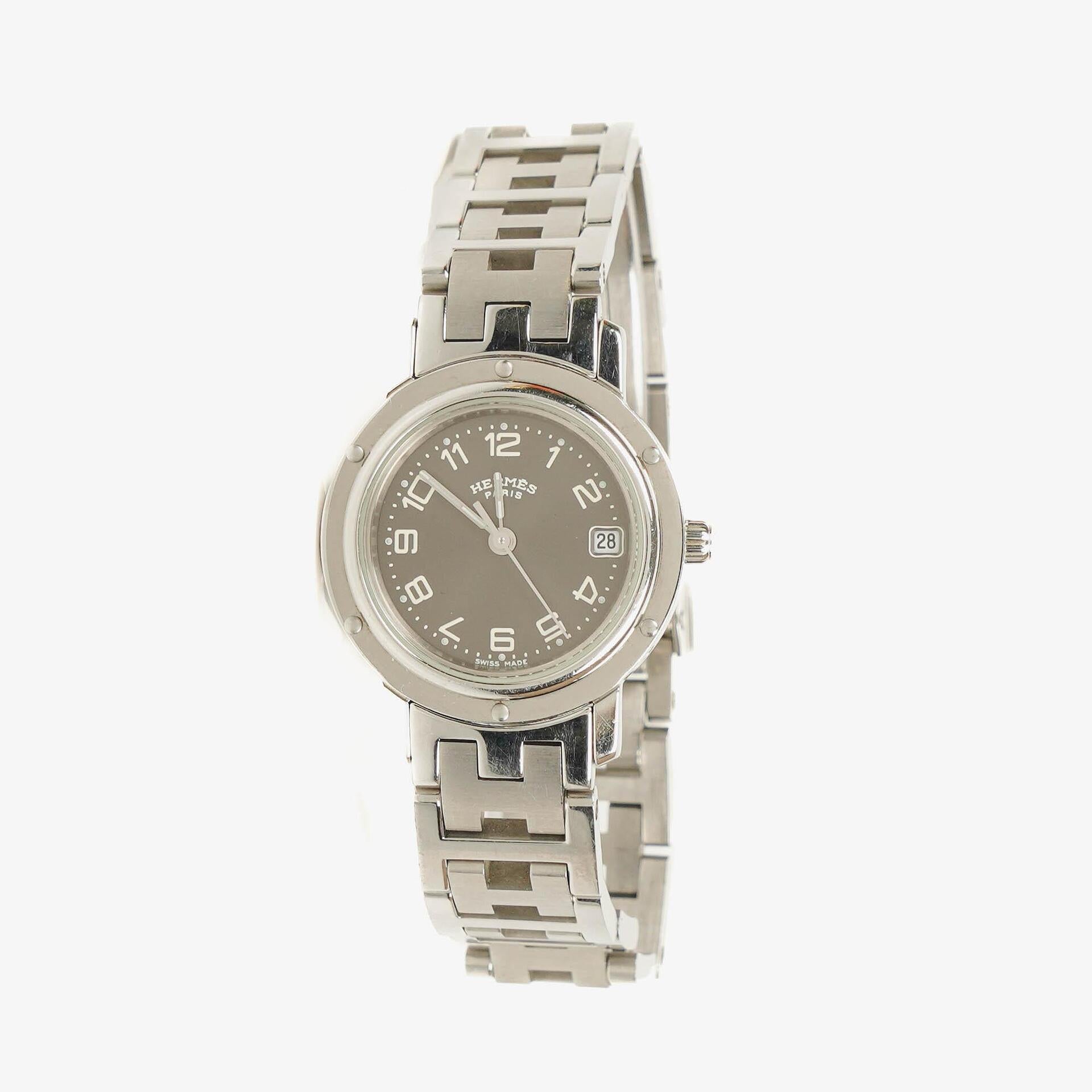 Hermes Clipper Quartz Watch SS CL4.210