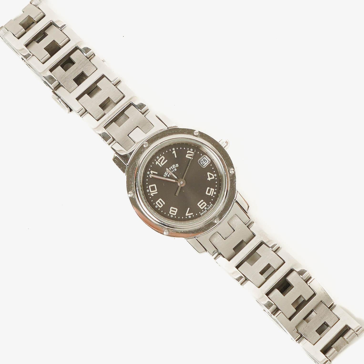 Hermes Clipper Quartz Watch SS CL4.210