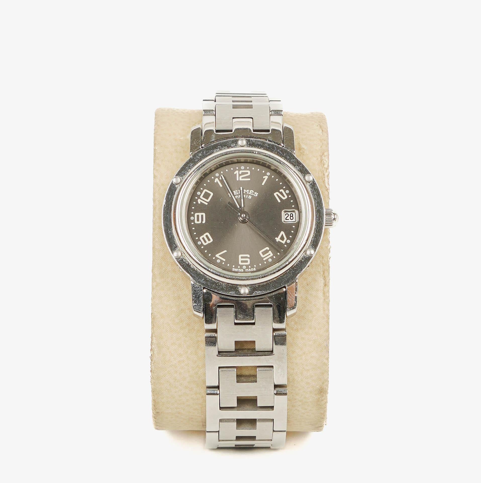 Hermes Clipper Quartz Watch SS CL4.210