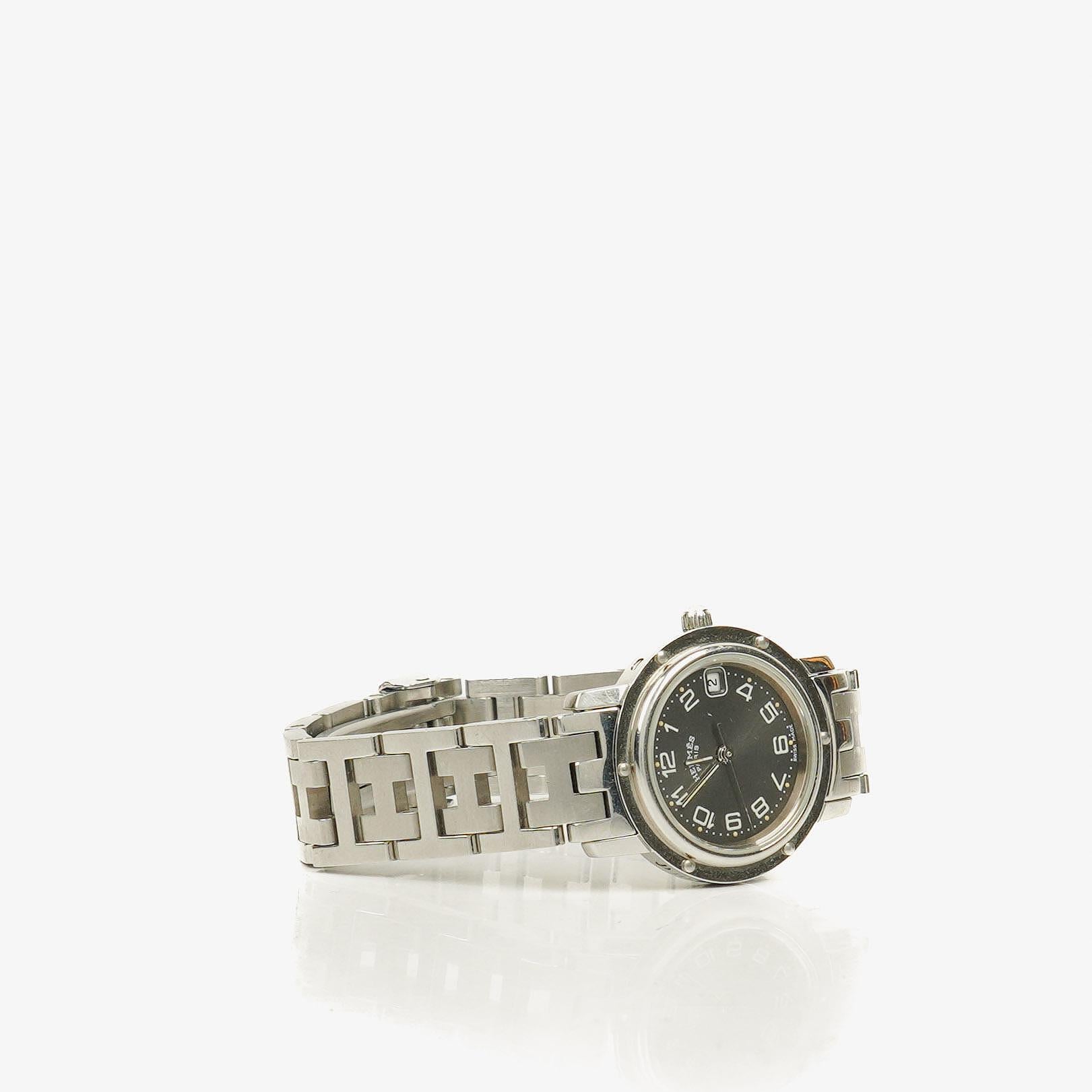 Hermes Clipper Quartz Watch SS CL4.210