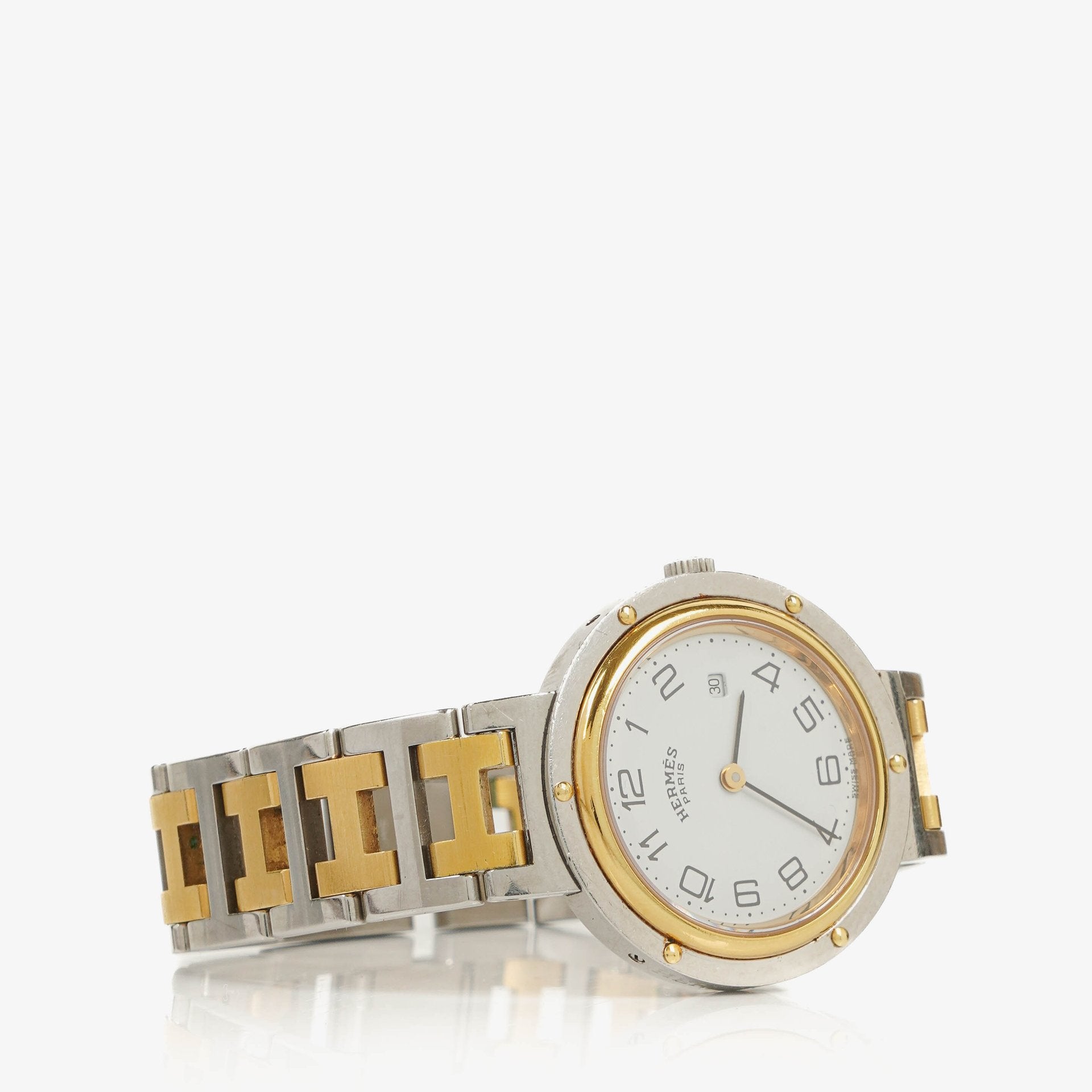 Hermes Clipper Quartz Watch Two- Tone Stainless Steel