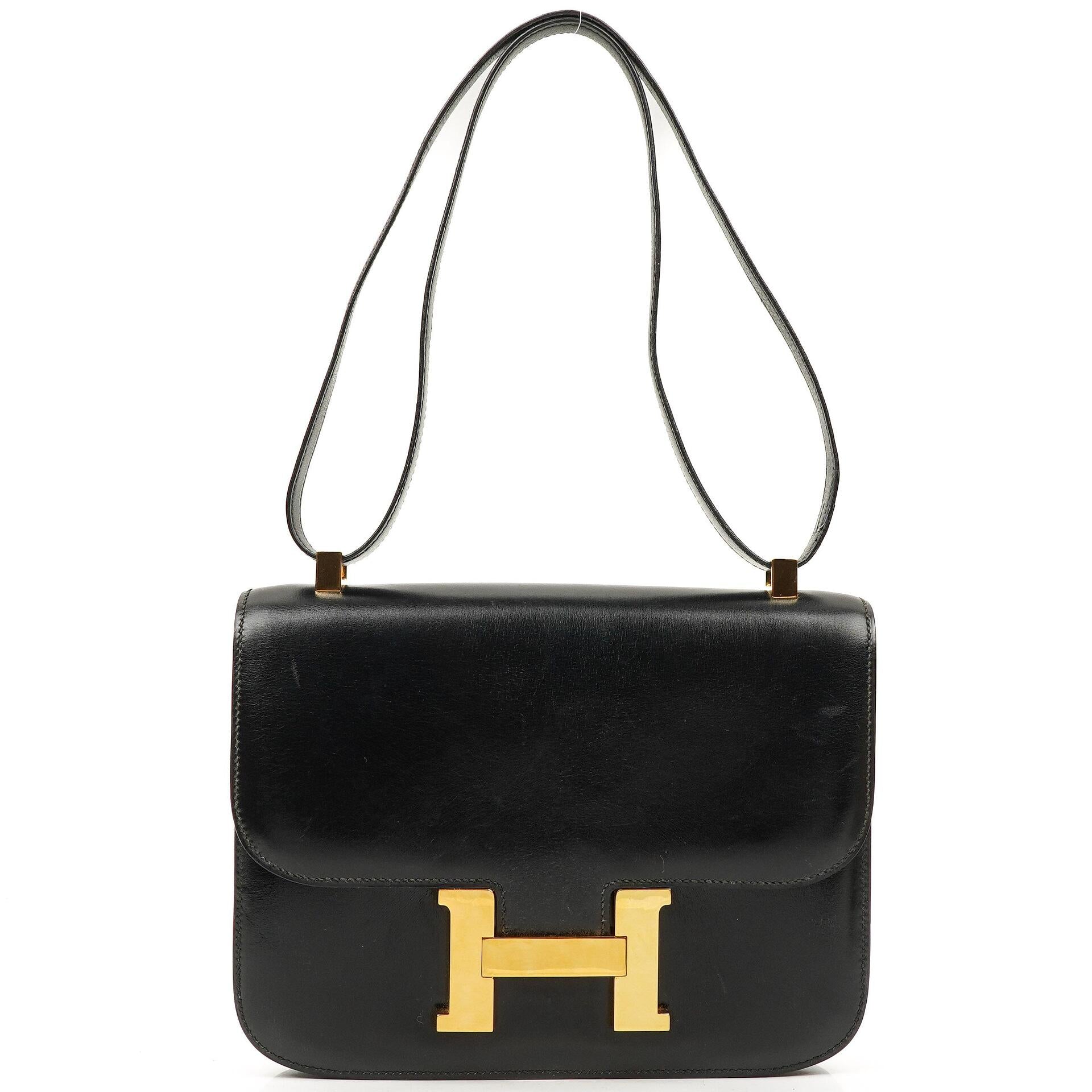 Hermes Constance 23 Vintage Black Box Calf With Gold Hardware, 1979