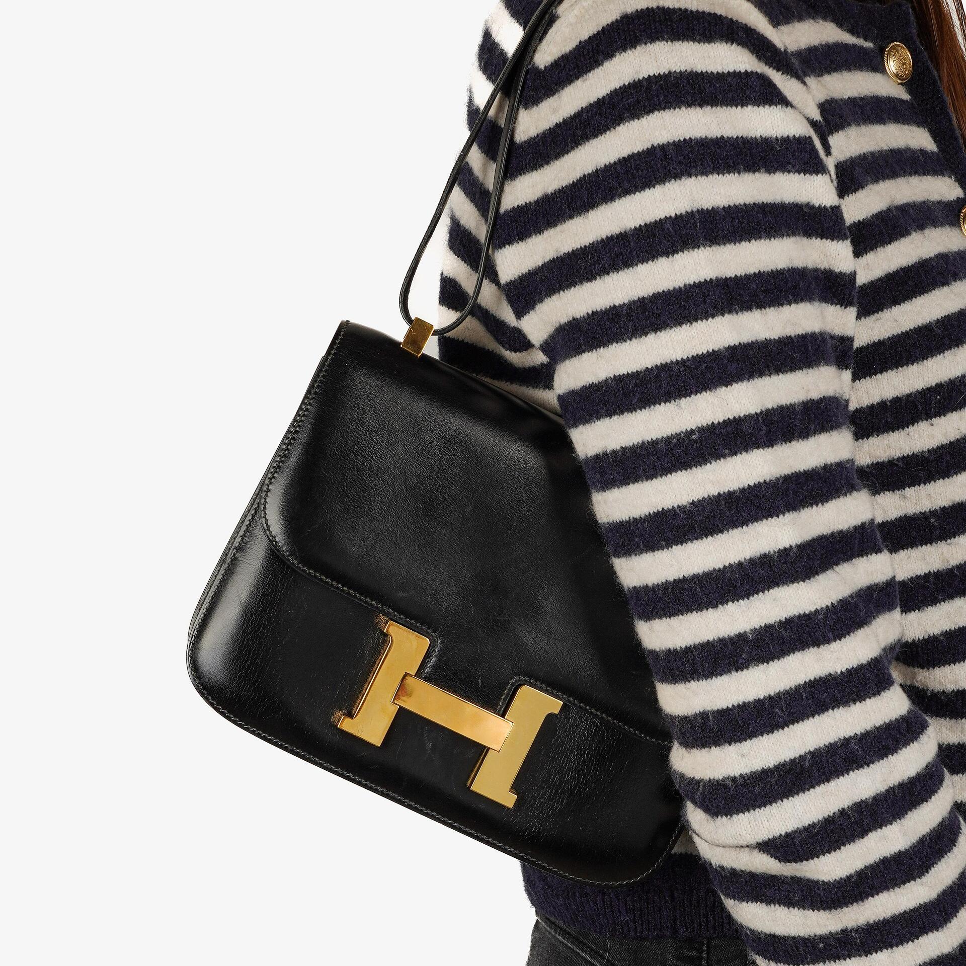 Hermes Constance 23 Vintage Black Box Calf With Gold Hardware, 1979