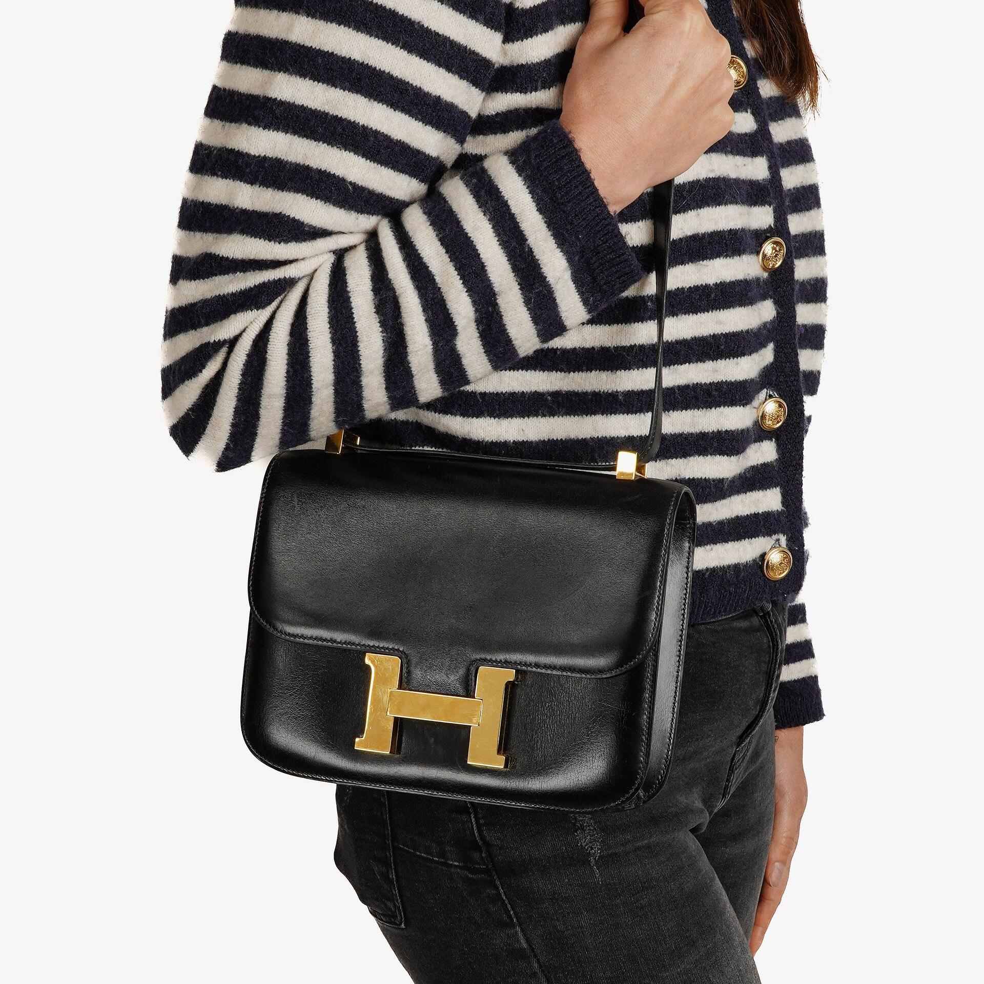 Hermes Constance 23 Vintage Black Box Calf With Gold Hardware, 1979