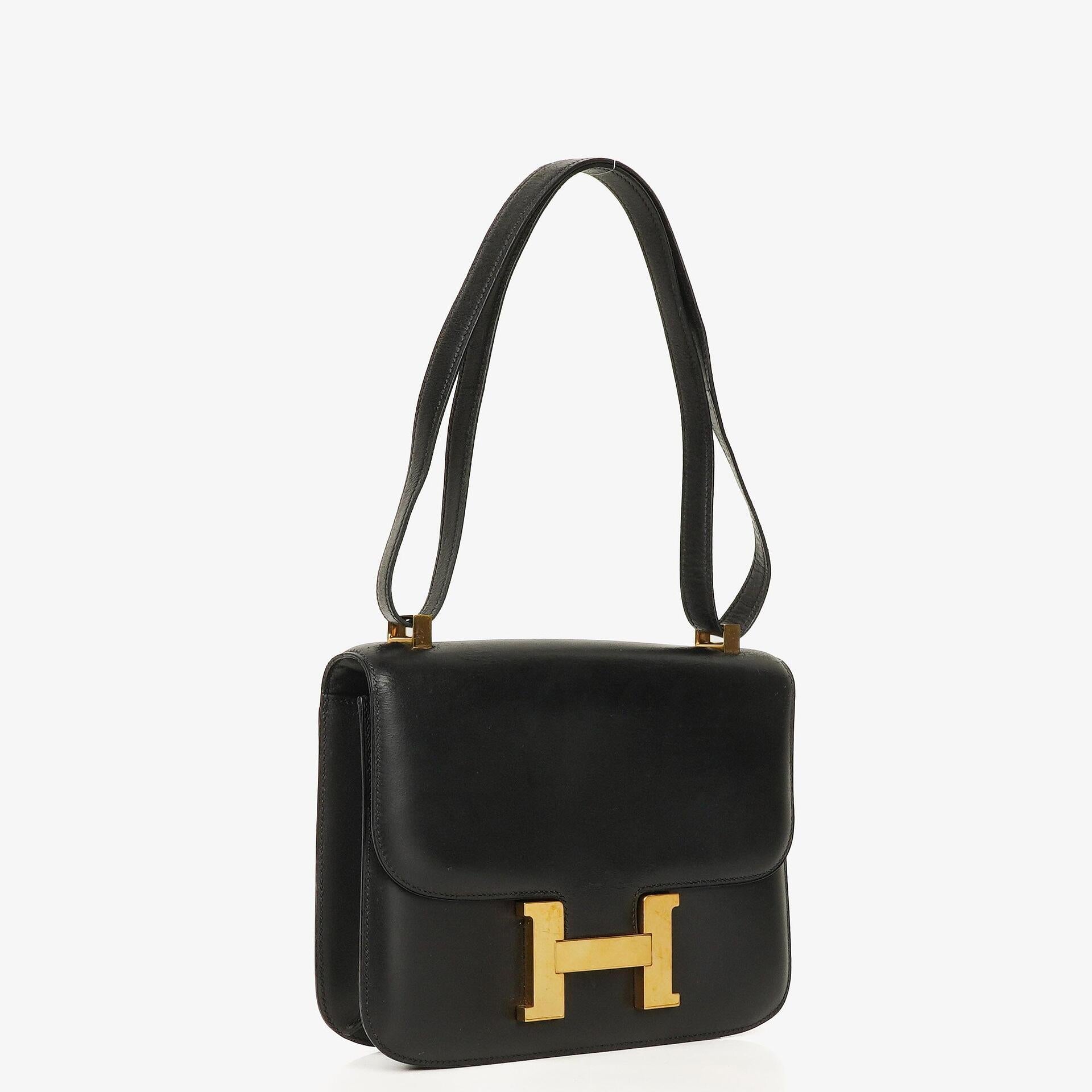 Hermes Constance 23 Vintage Black Box Calf With Gold Hardware, 1979