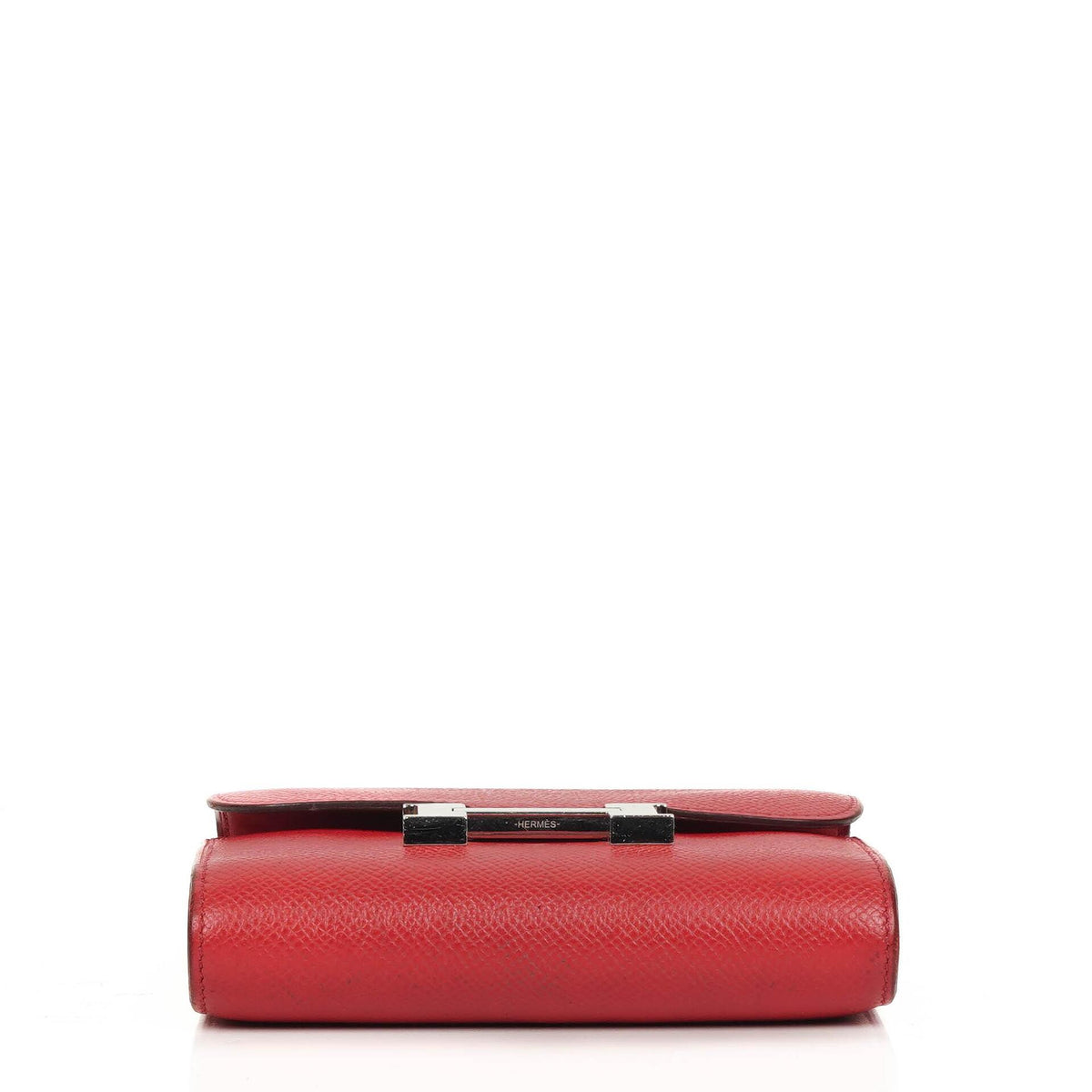Hermes Constance Compact Wallet Rouge Casaque Epsom With Palladium Hardware