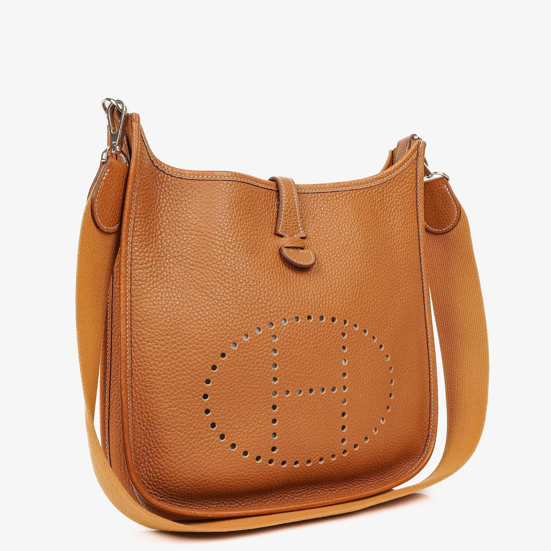 Hermes Evelyne I 29 Gold Taurillon Clemence Leather Shoulder Bag