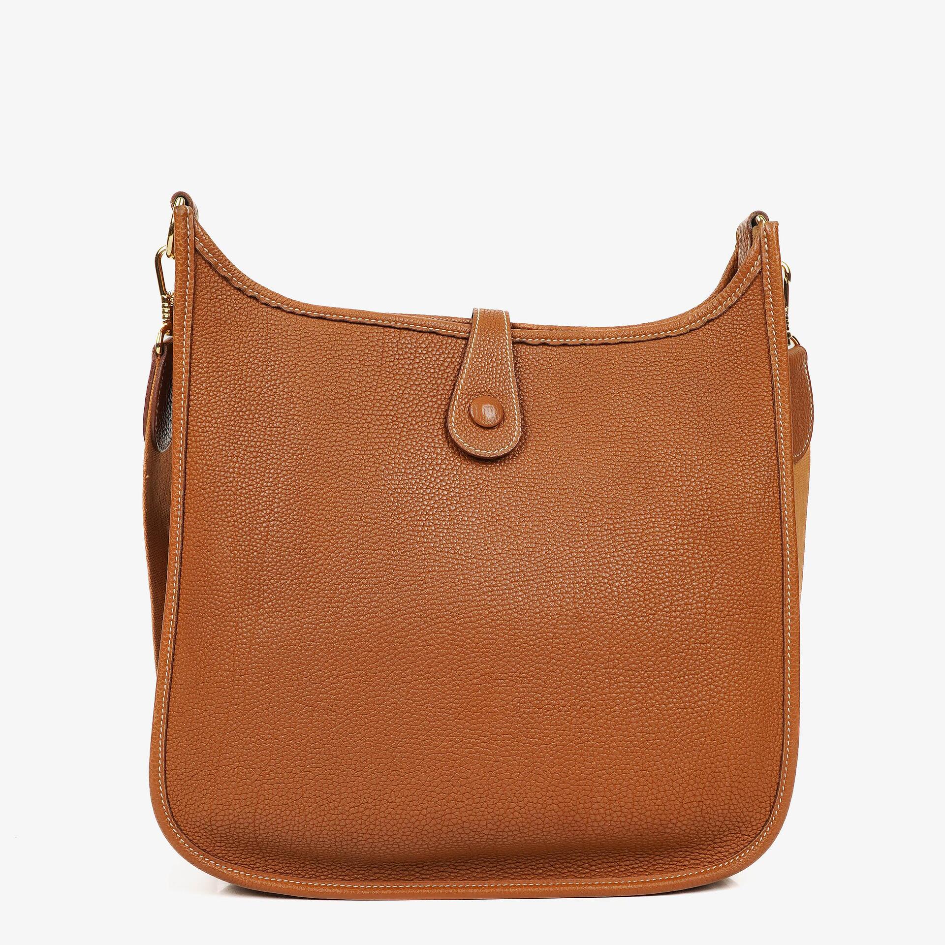 Hermes Evelyne I 29 Gold Taurillon Clemence Leather Shoulder Bag