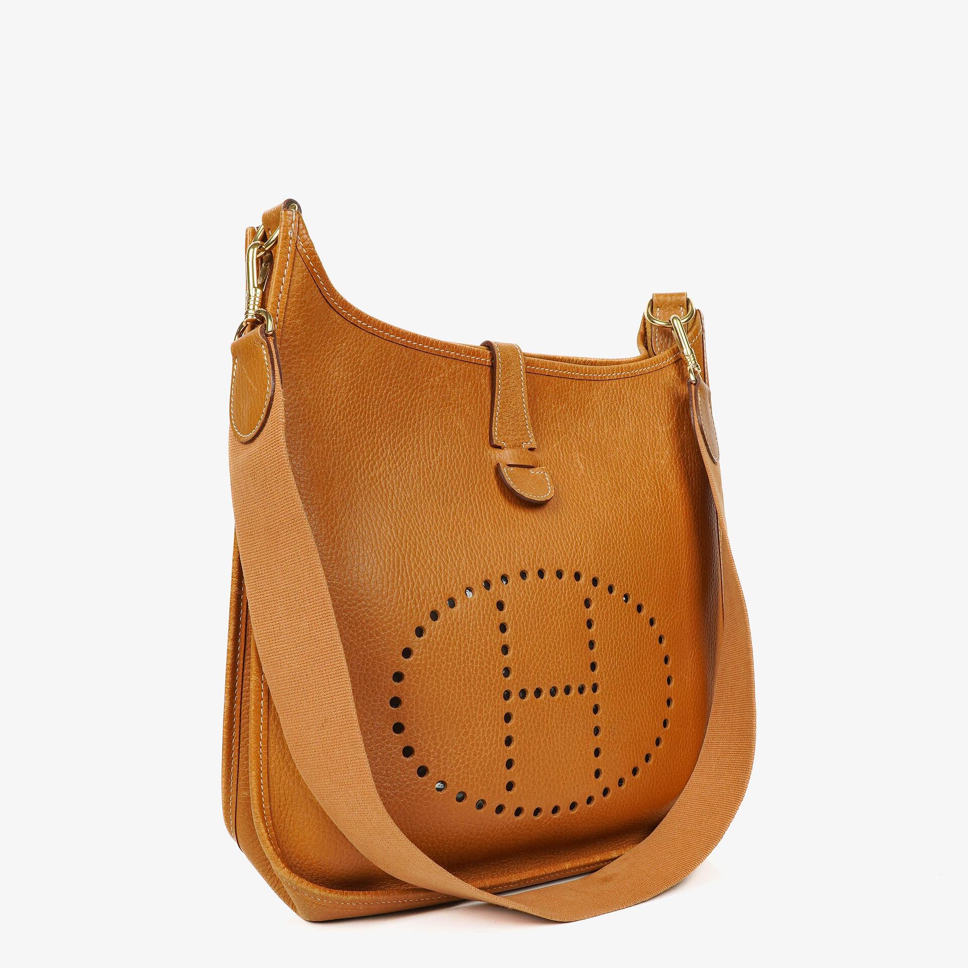 Hermes Evelyne I 32 Gold Taurillon Clemence Leather Shoulder Bag