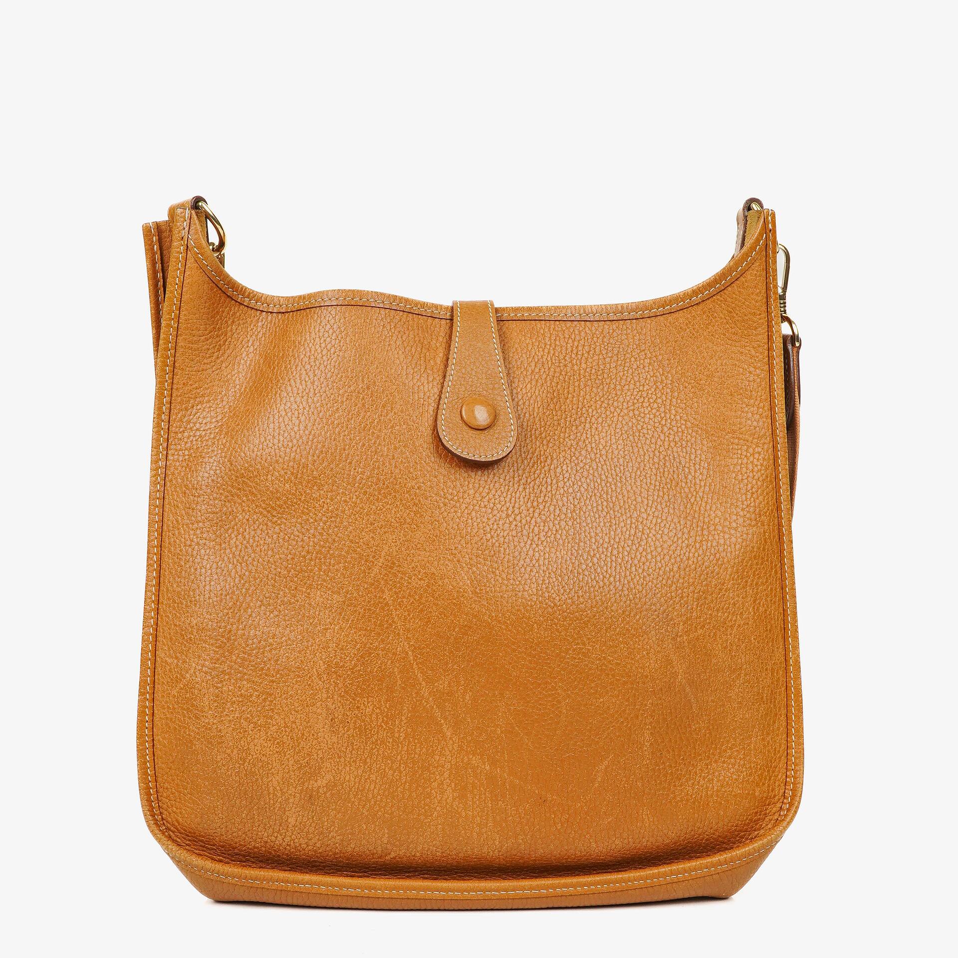 Hermes Evelyne I 32 Gold Taurillon Clemence Leather Shoulder Bag