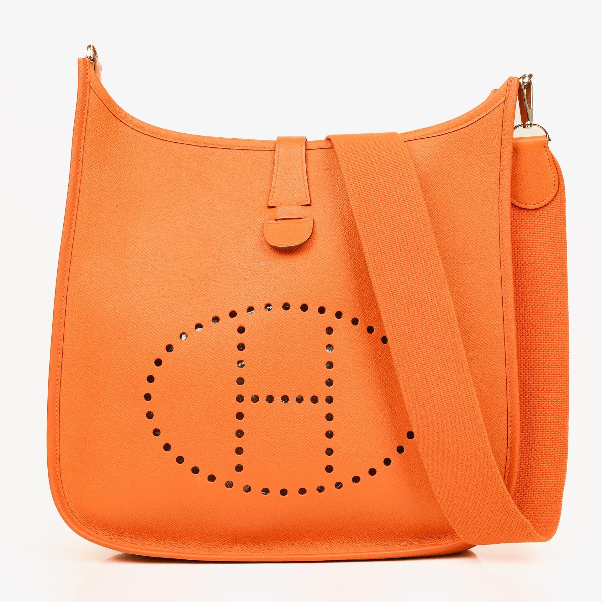 Hermes Evelyne I 33 Orange Epsom Leather Shoulder Bag