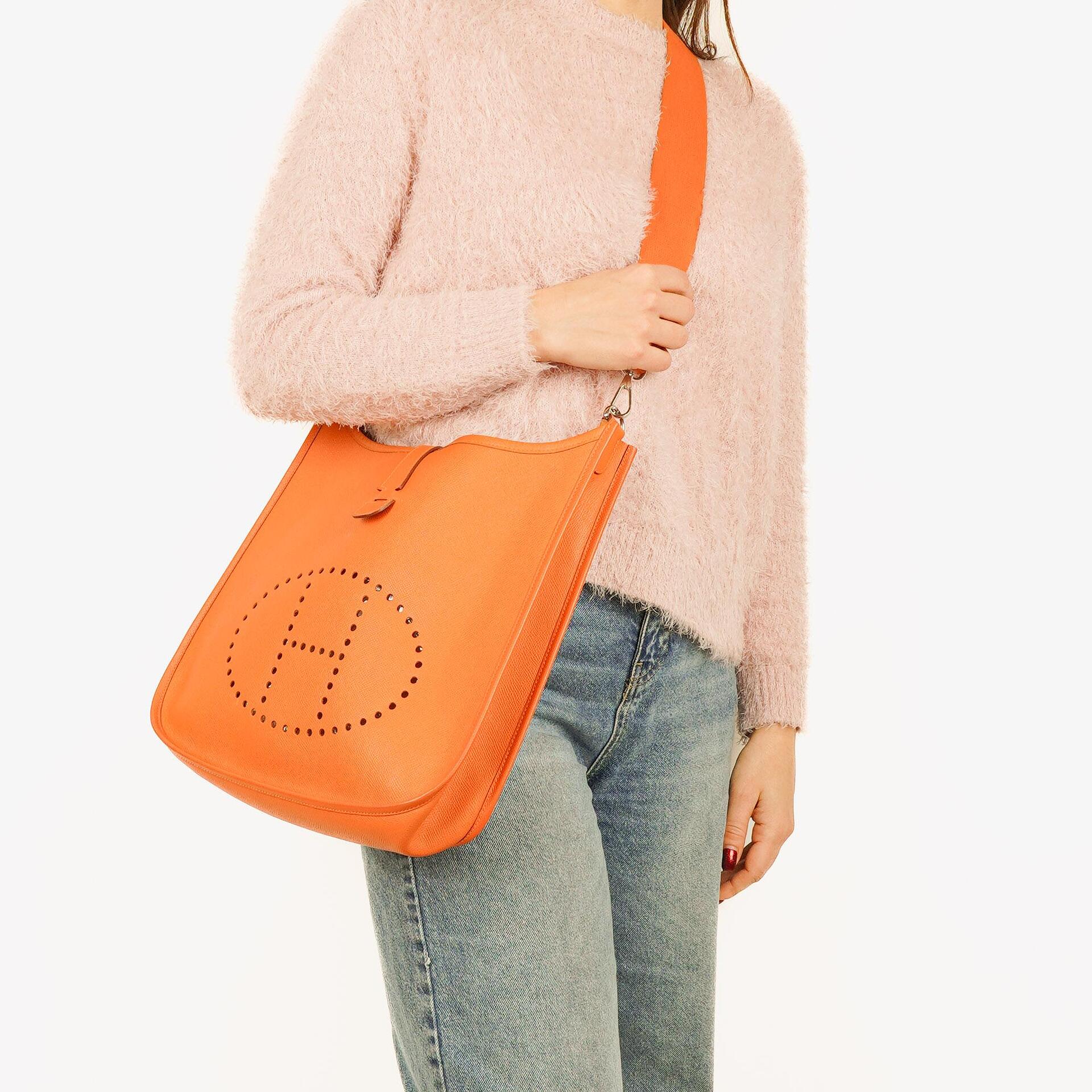 Hermes Evelyne I 33 Orange Epsom Leather Shoulder Bag