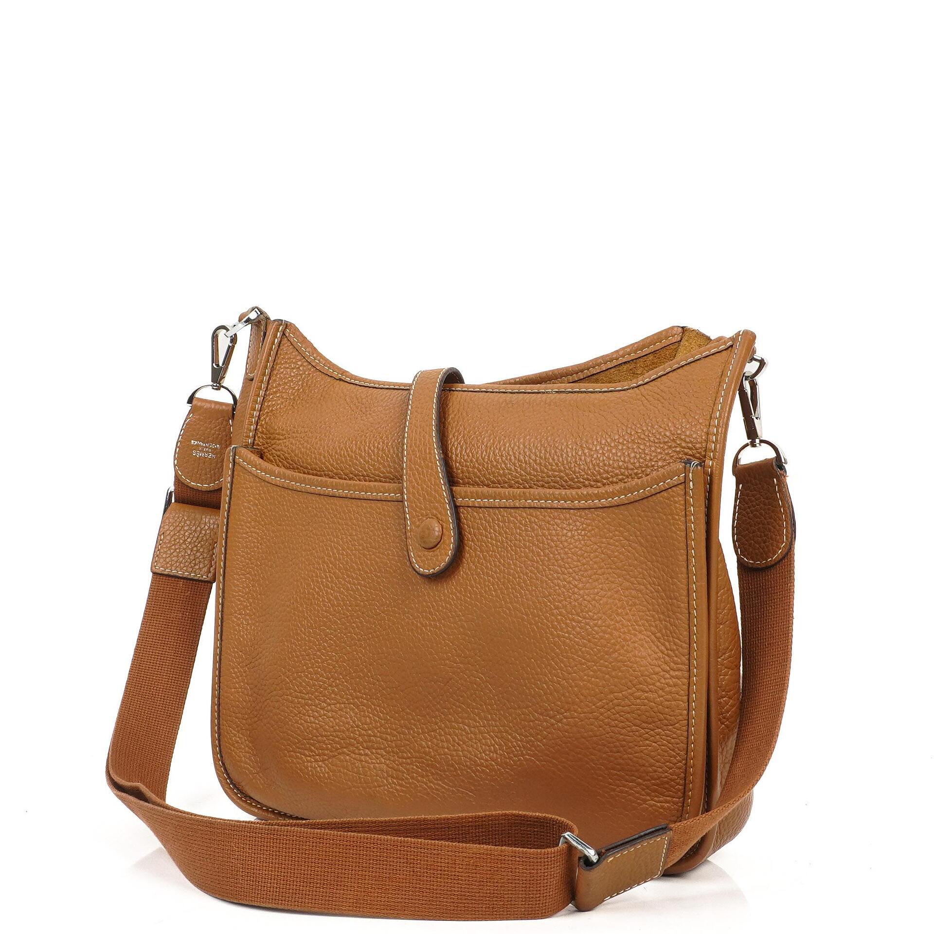 Hermes Evelyne III GM Gold Taurillon Clemence Leather Bag