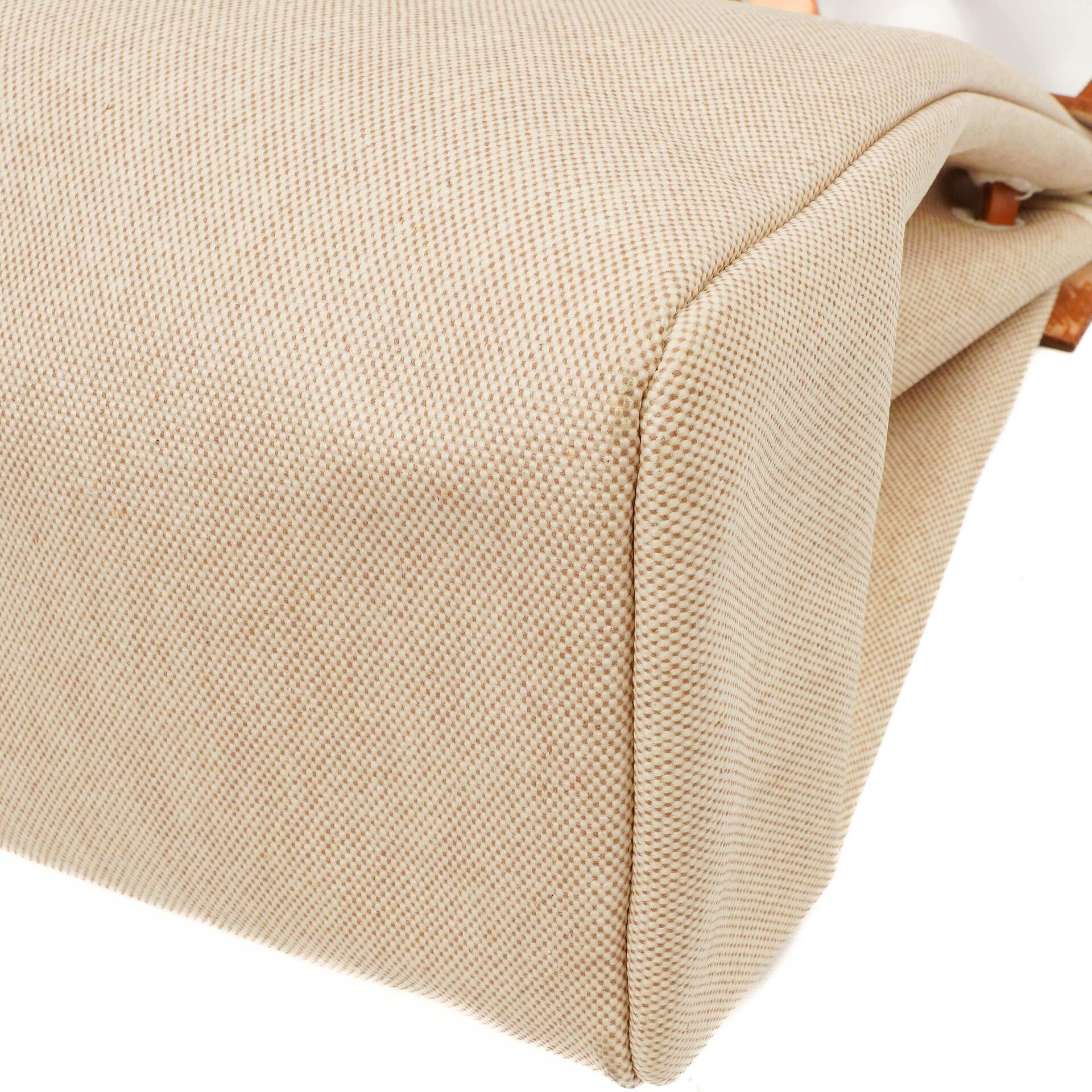 Hermes Herbag Natural Toile Vache Hunter MM 2 In 1 Bag, 1999