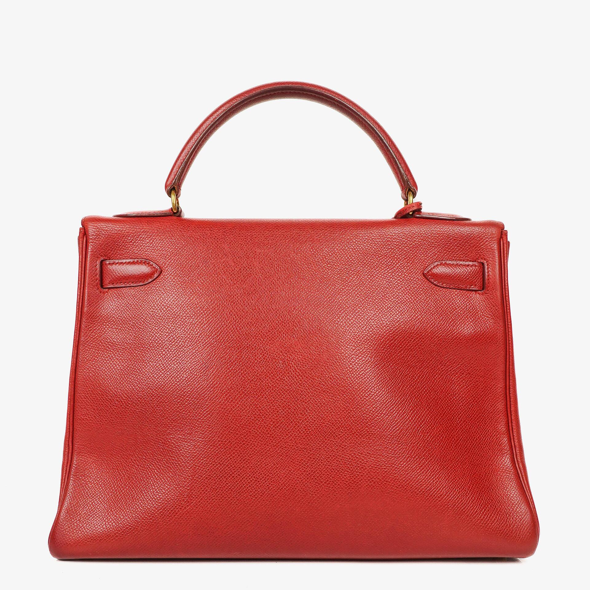 Hermès Kelly 32 Retourne Rouge Vif With Gold Hardware