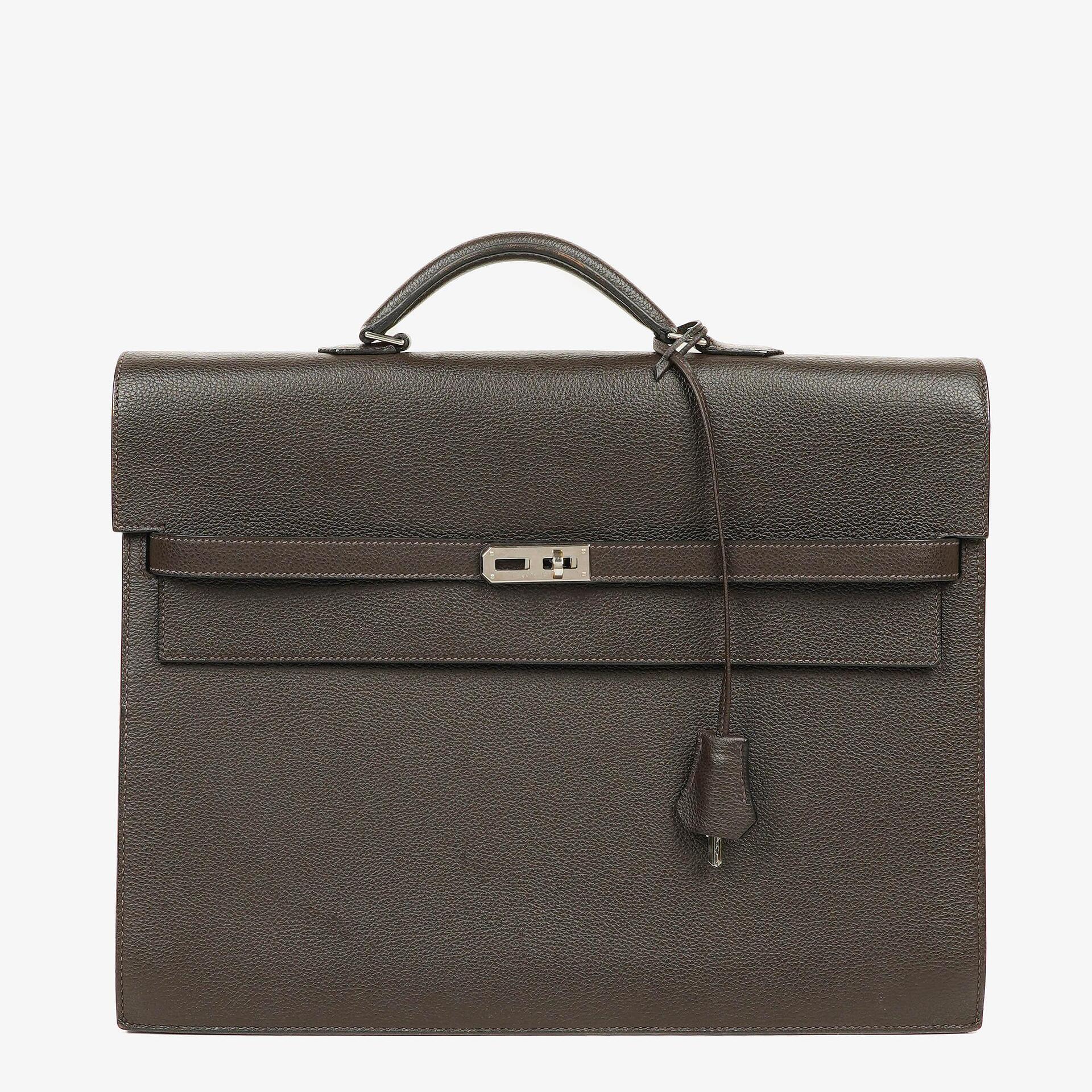 Hermes Kelly Depeches 38 Macassar Epsom Leather With Palladium Hardware