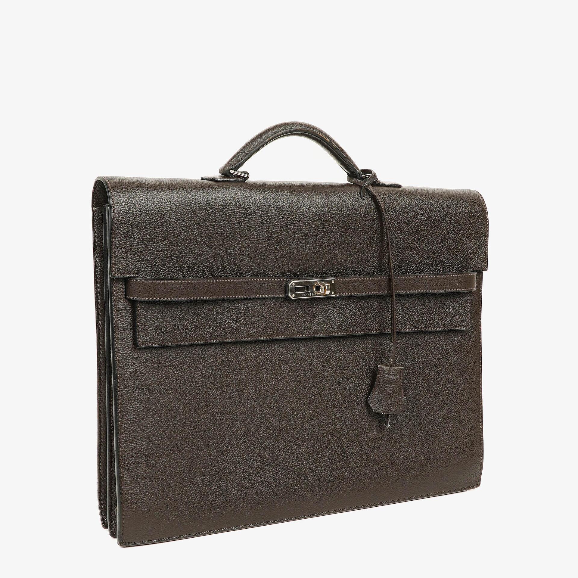 Hermes Kelly Depeches 38 Macassar Epsom Leather With Palladium Hardware