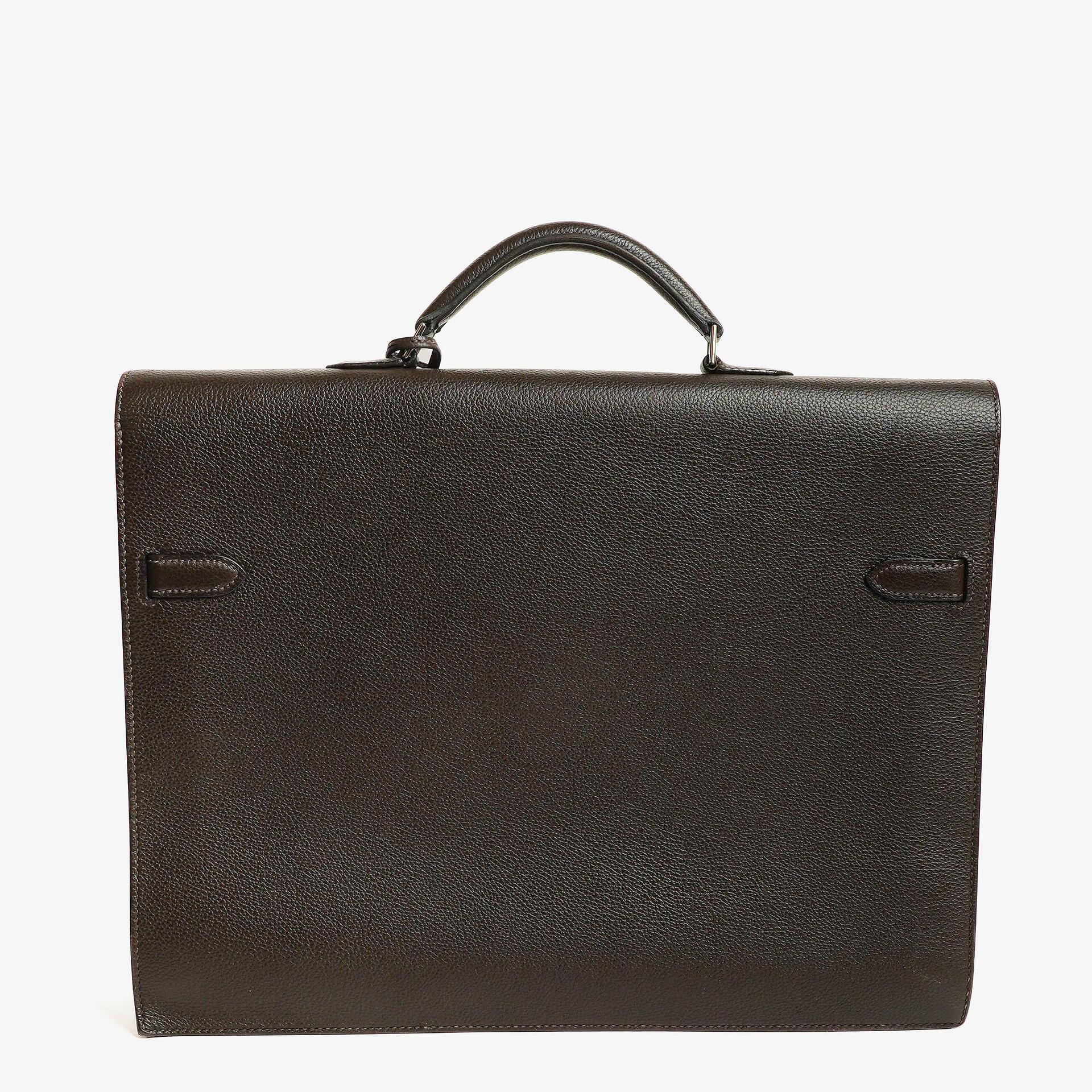 Hermes Kelly Depeches 38 Macassar Epsom Leather With Palladium Hardware