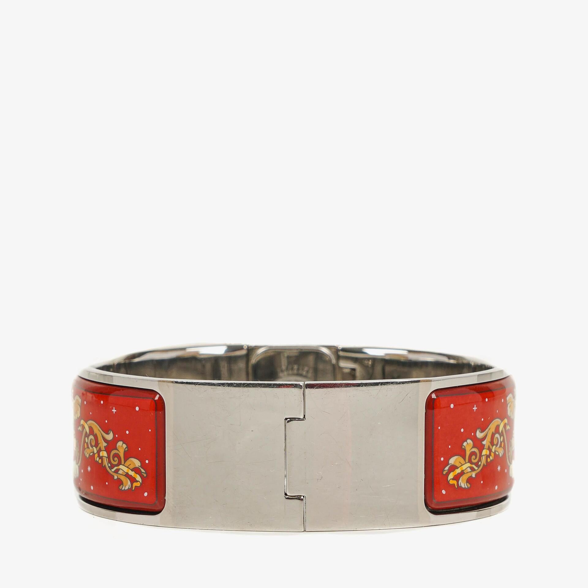 Hermes Loquet Bangle Red And Silver Quartz Watch L01.110