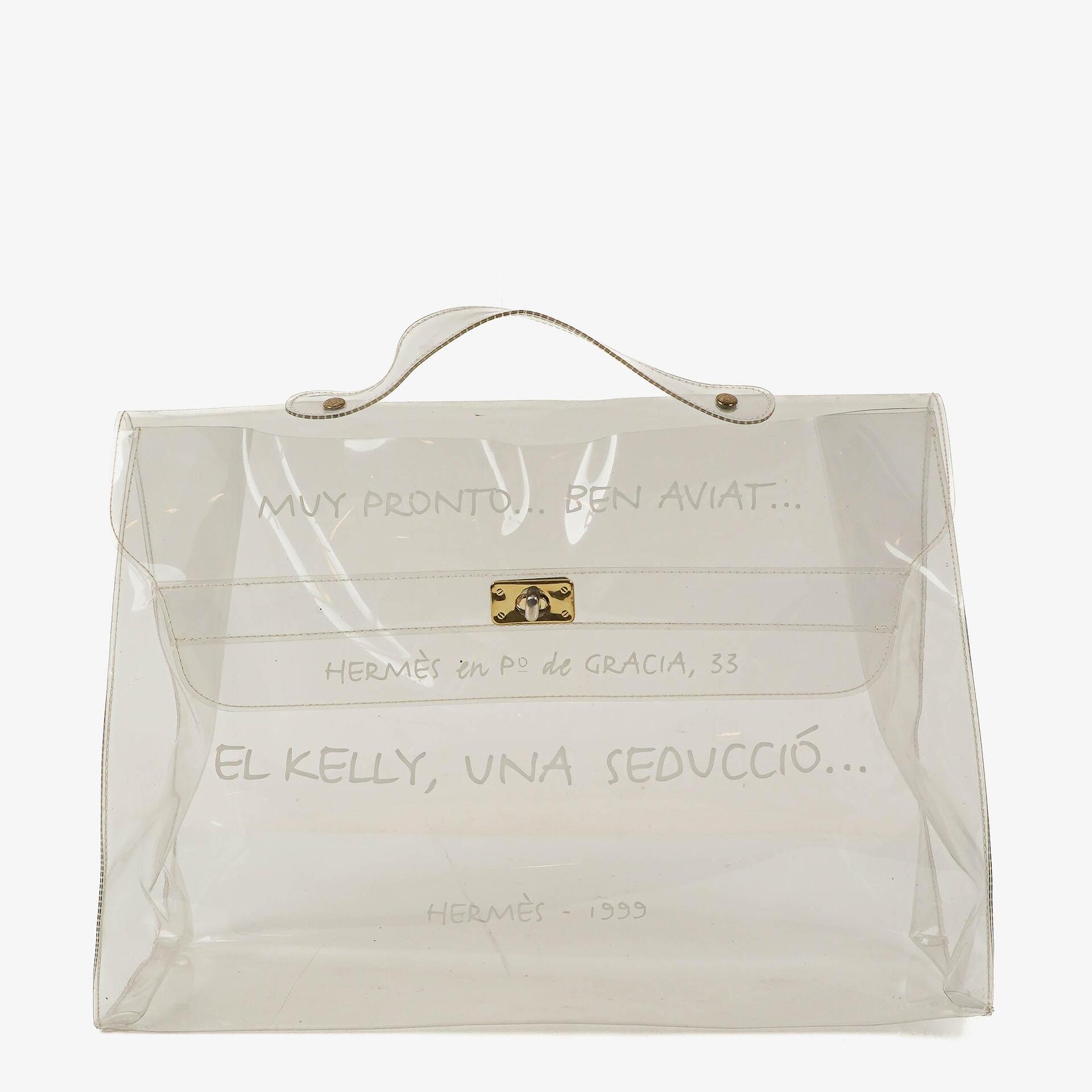 Hermes Souvenir De L'Exposition Transparent Vinyl Kelly Bag