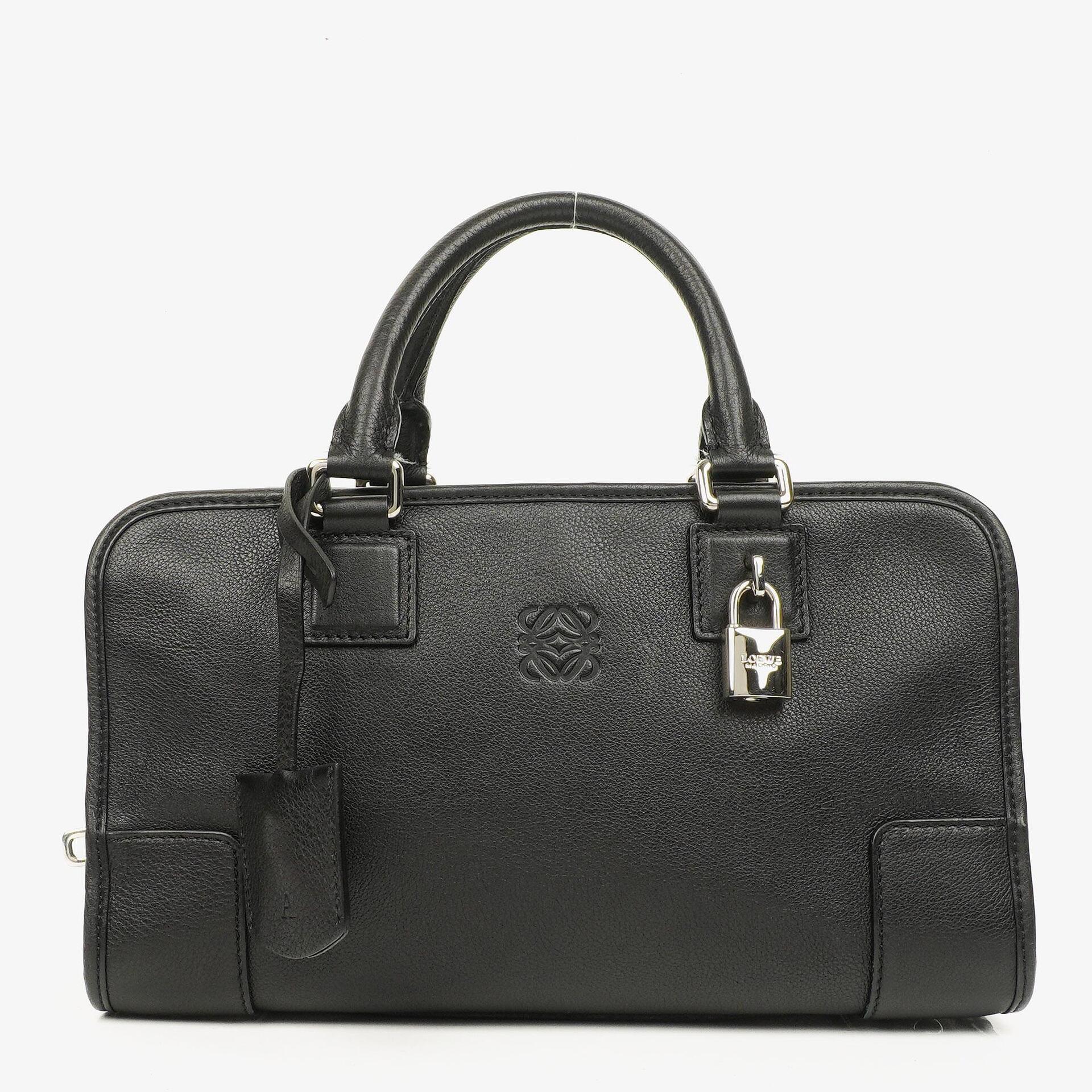 Loewe Amazona 28 Black Leather Handbag