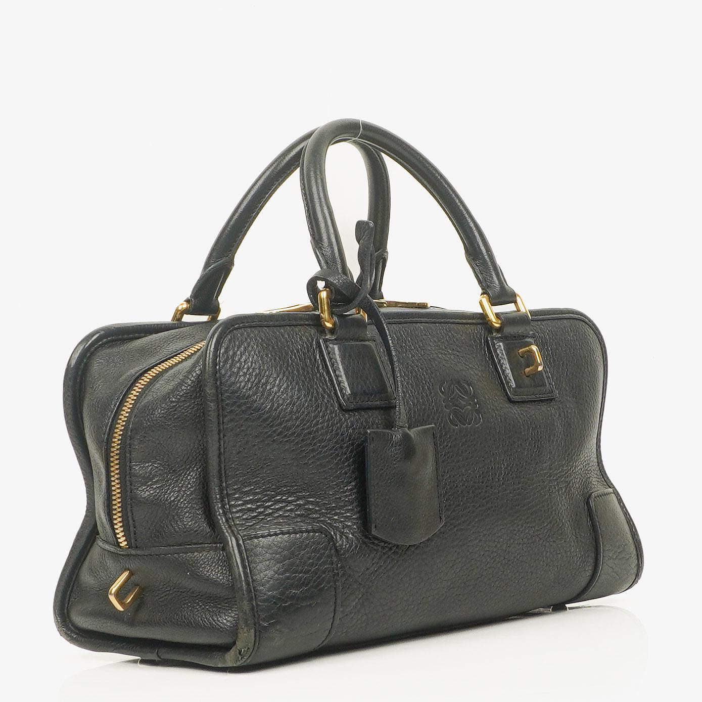 Loewe Amazona 28 Black Leather Handbag