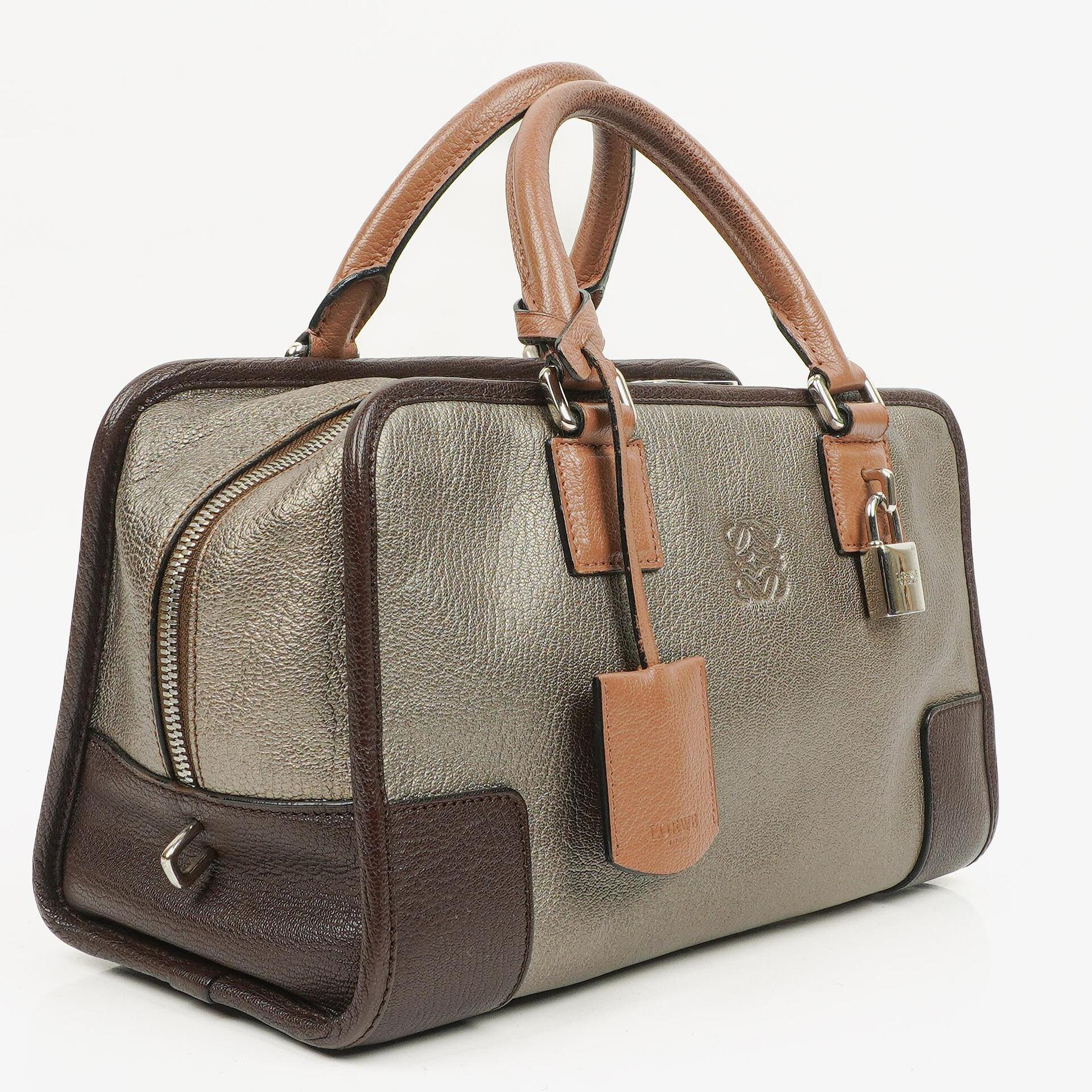 Loewe Amazona 28 Metallic Calfskin Handbag