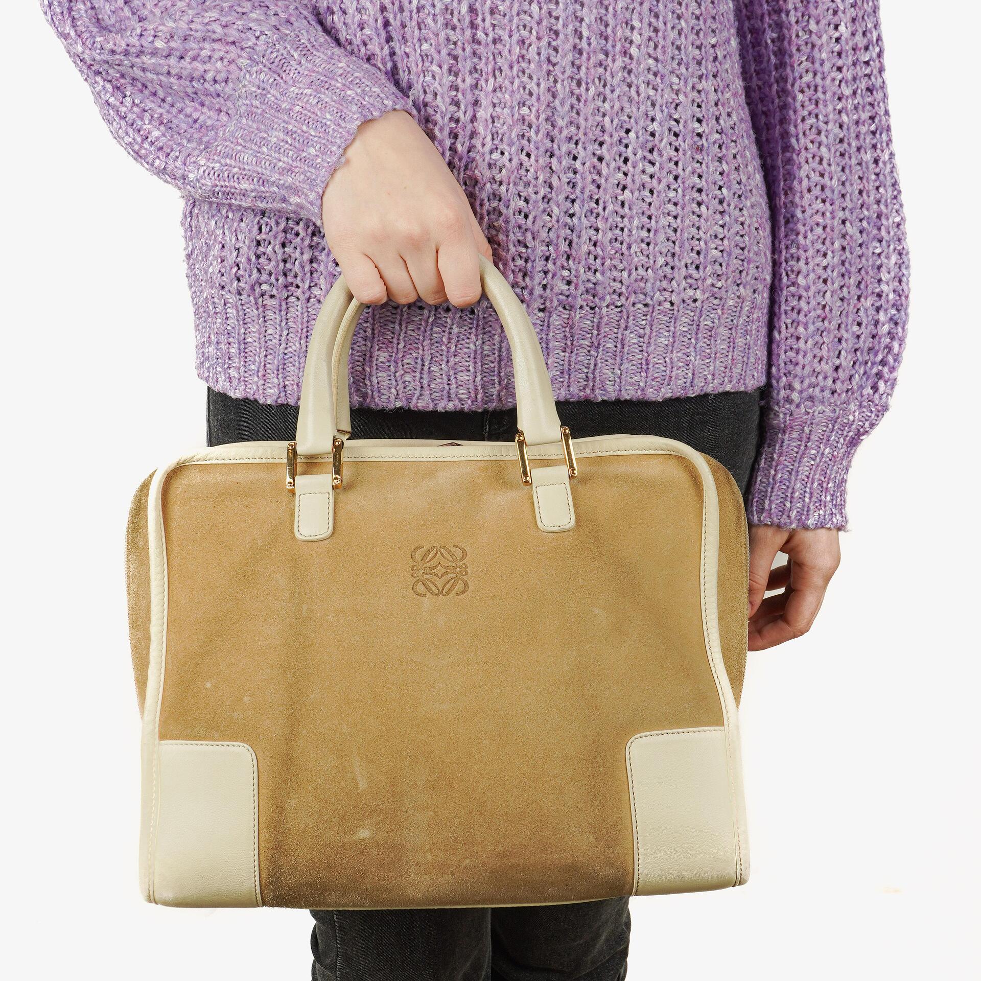 Loewe Amazona Suede Calfskin Handle Bag