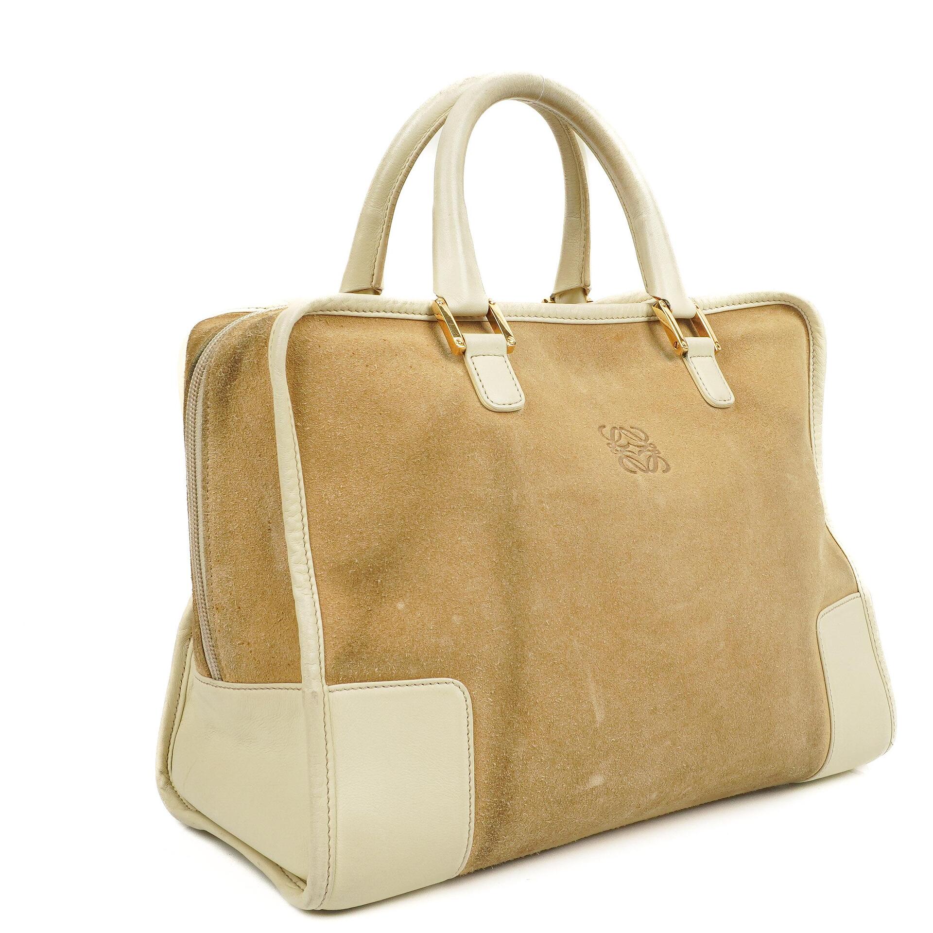 Loewe Amazona Suede Calfskin Handle Bag