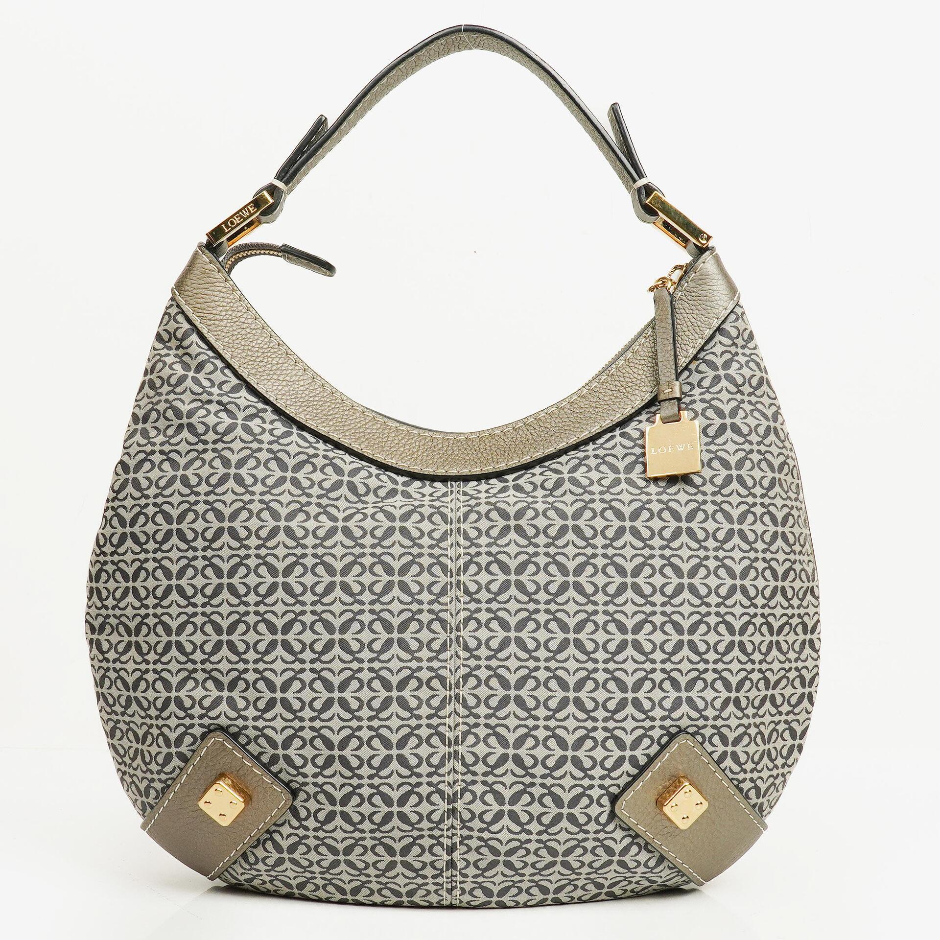 Loewe Anagram Canvas New Road Hobo Bag