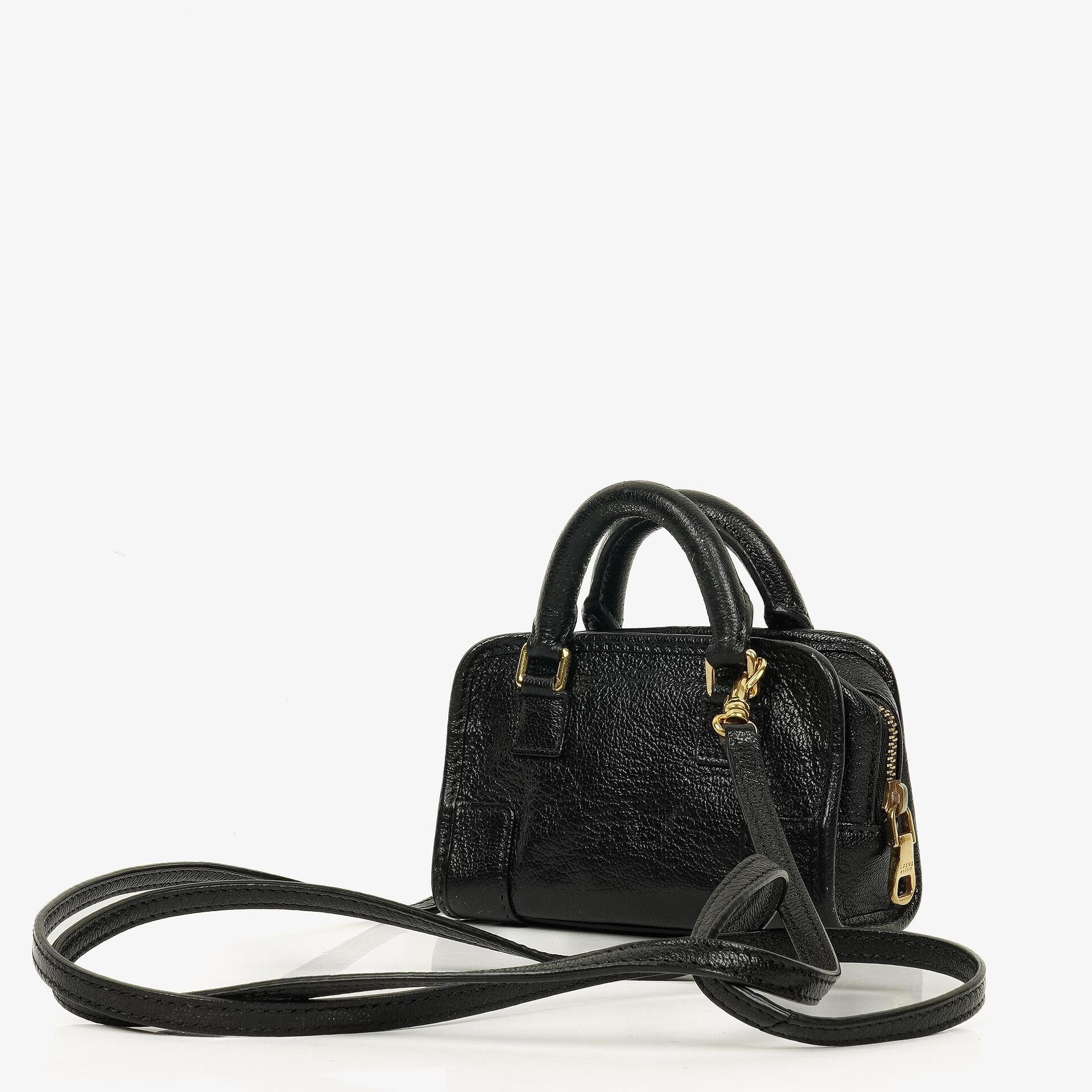 Loewe Micro Amazona Anagram Black Leather Mini Bag
