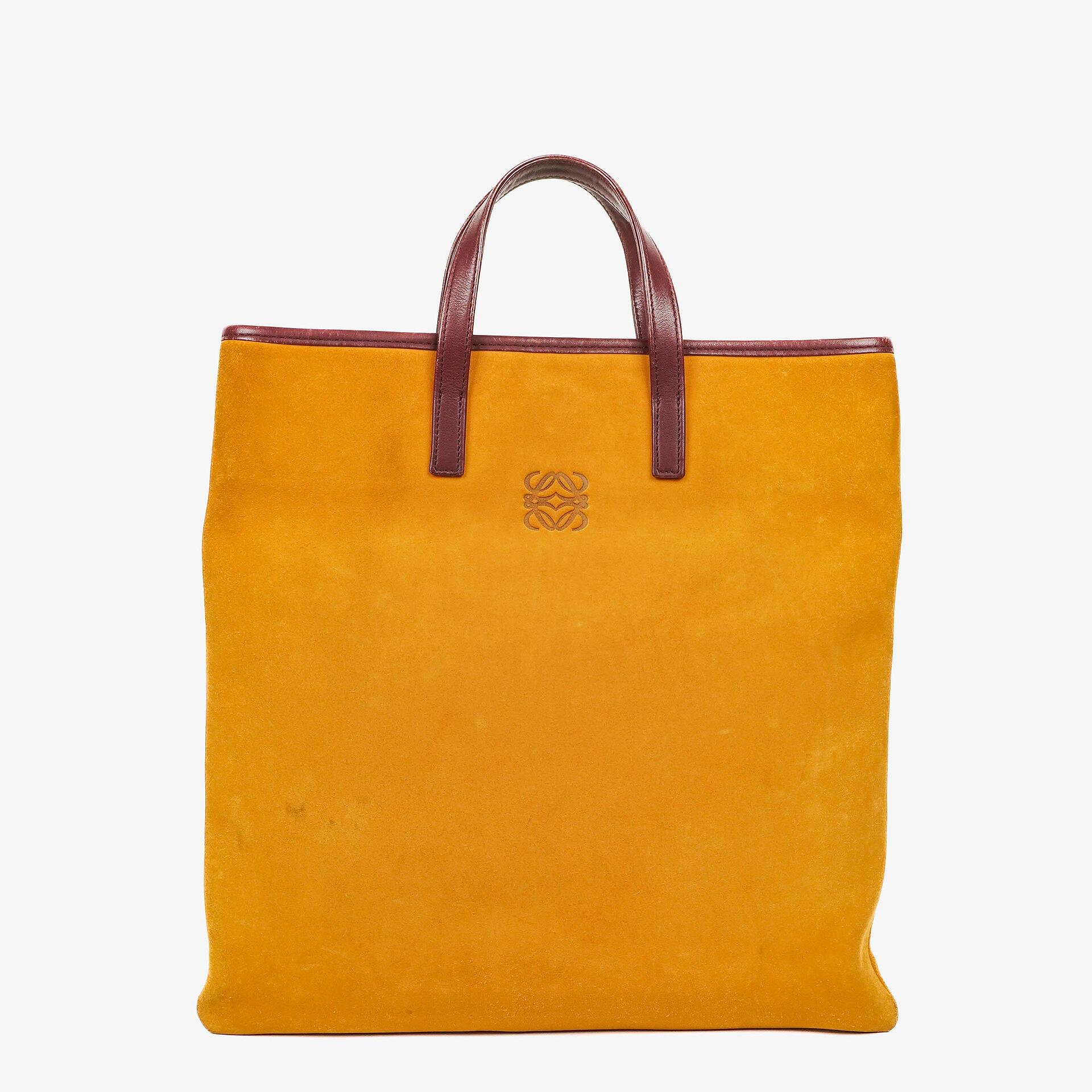 Loewe Ochre Suede Anagram Tote Bag