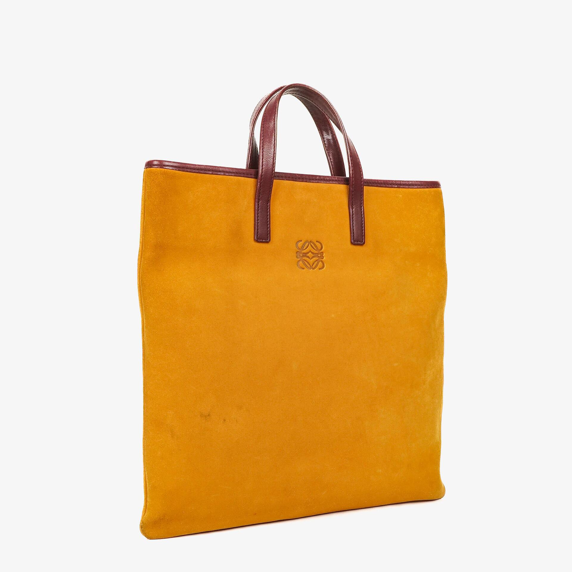 Loewe Ochre Suede Anagram Tote Bag