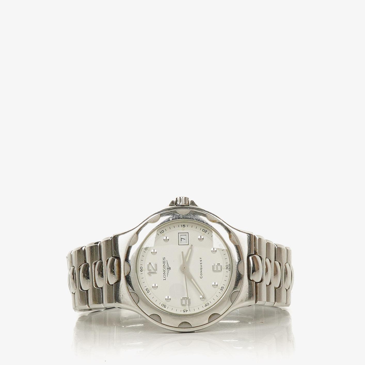 Longines Conquest L1.505.4 White Dial Stainless Steel Silver Quartz Watch