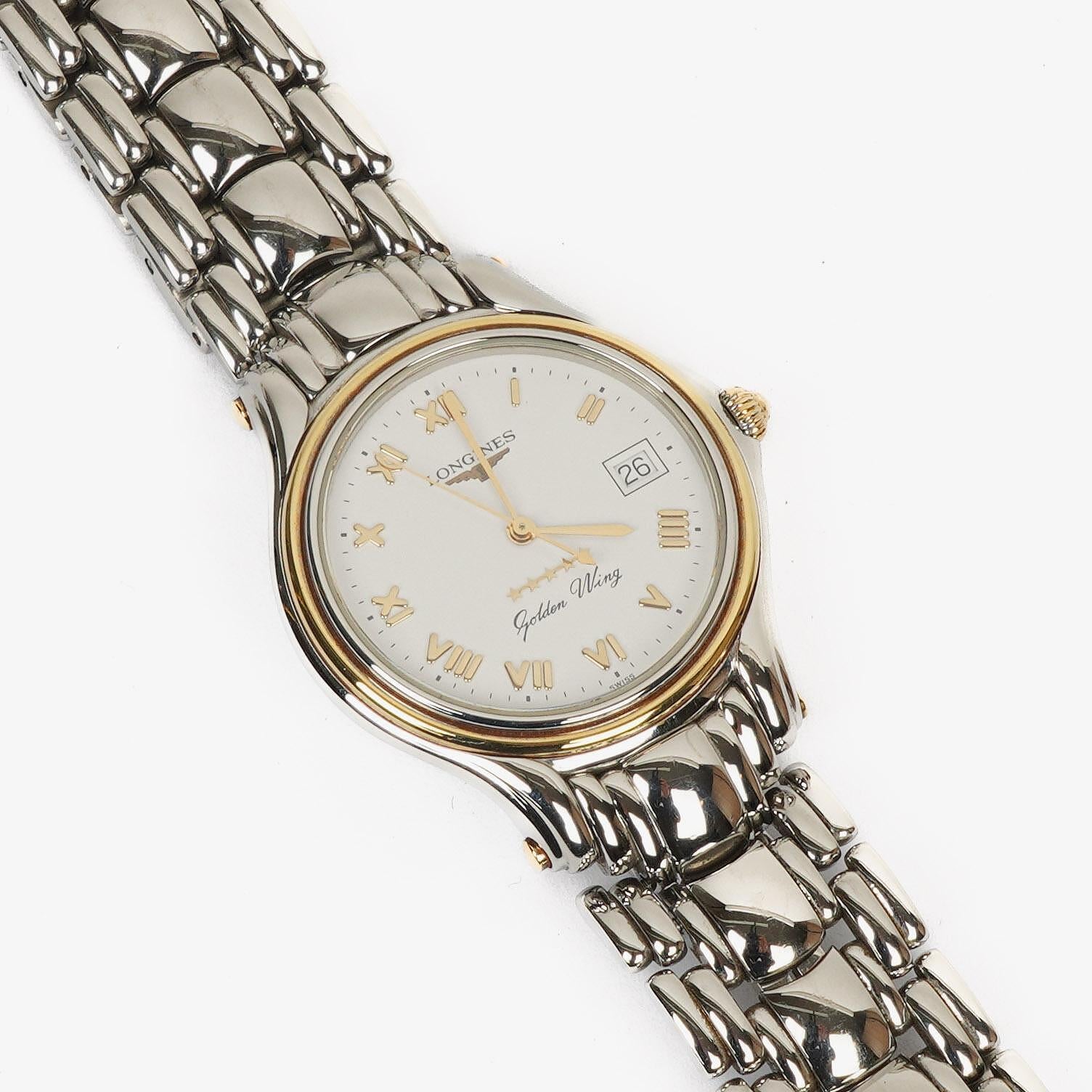 Longines Golden Wing L3.606.5 Two-Tone White Dial Stainless Steel Quartz Watch