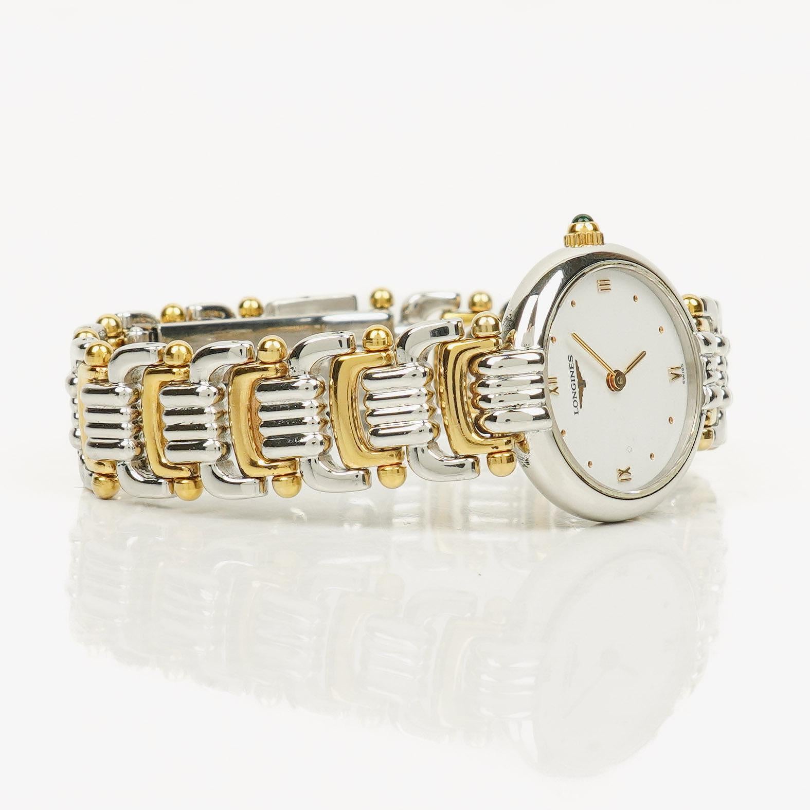 Longines Quartz White Dial Two-Tone L6.200.3 Ladies Watch