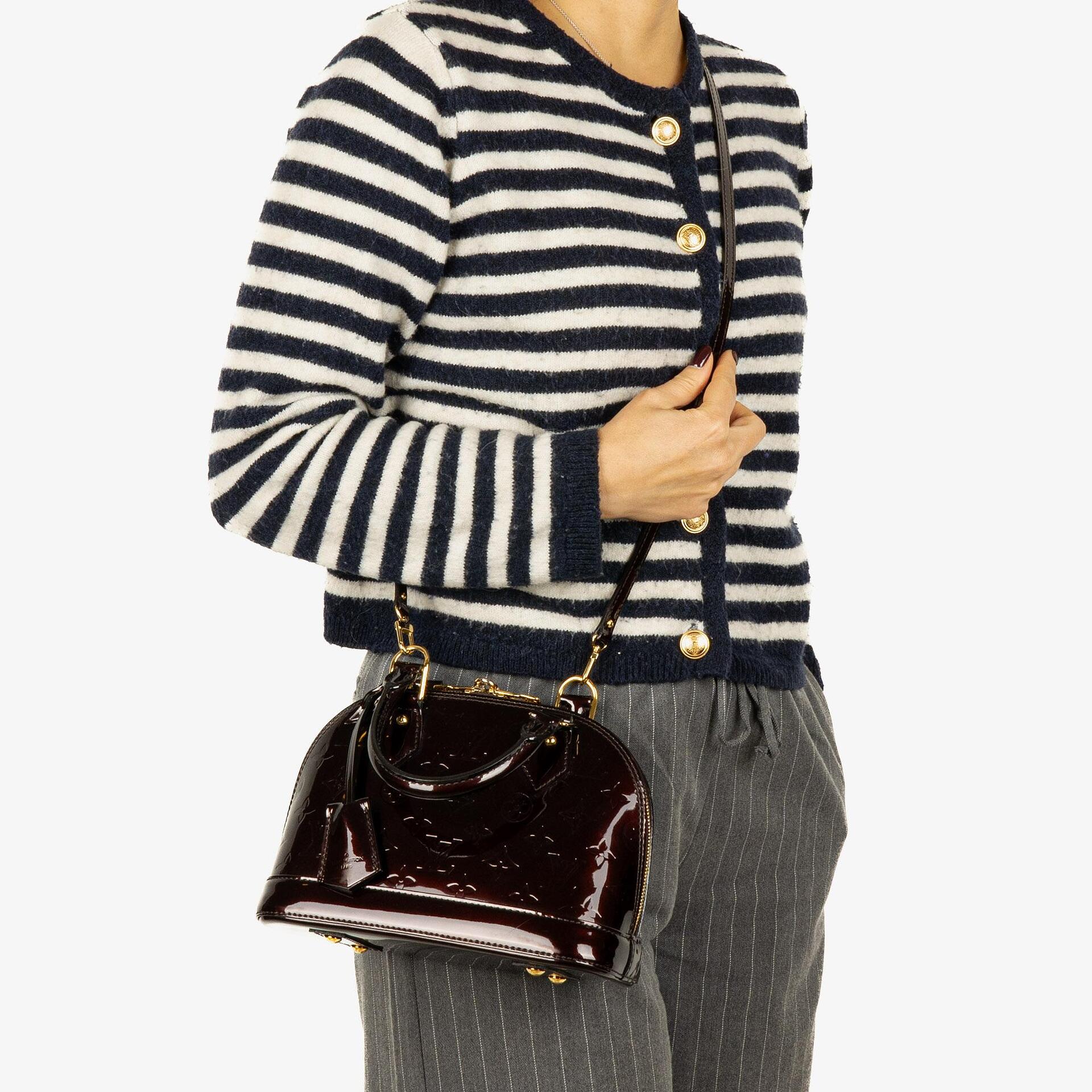 Louis Vuitton Alma BB Amarante Monogram Vernis Leather Handbag