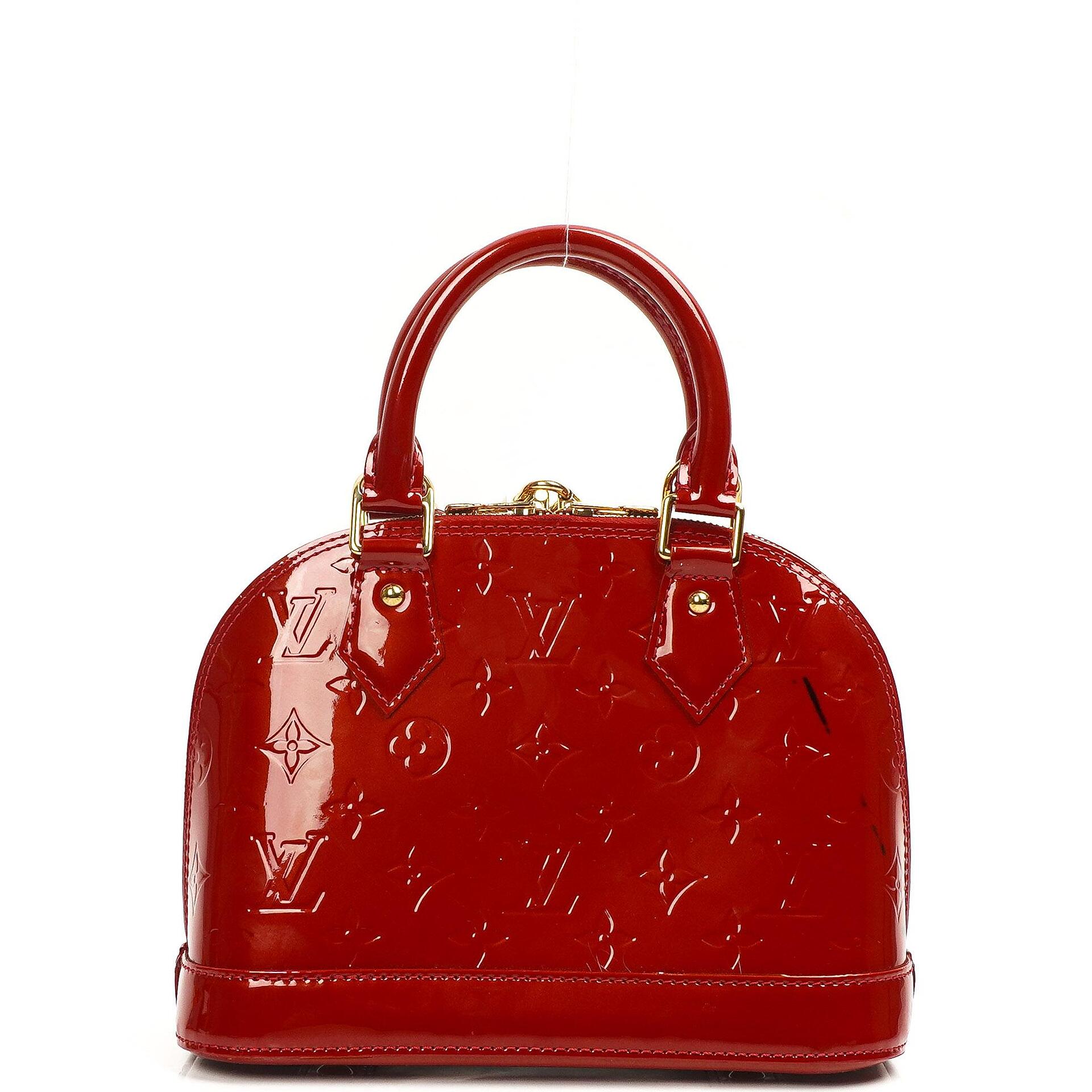 Louis Vuitton Alma BB Pomme D'Amour Monogram Vernis Leather Handbag