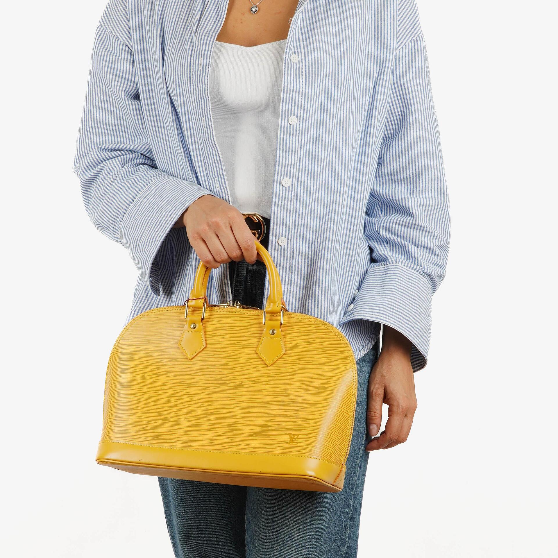 Louis Vuitton Alma PM Yellow EPI Leather Bag