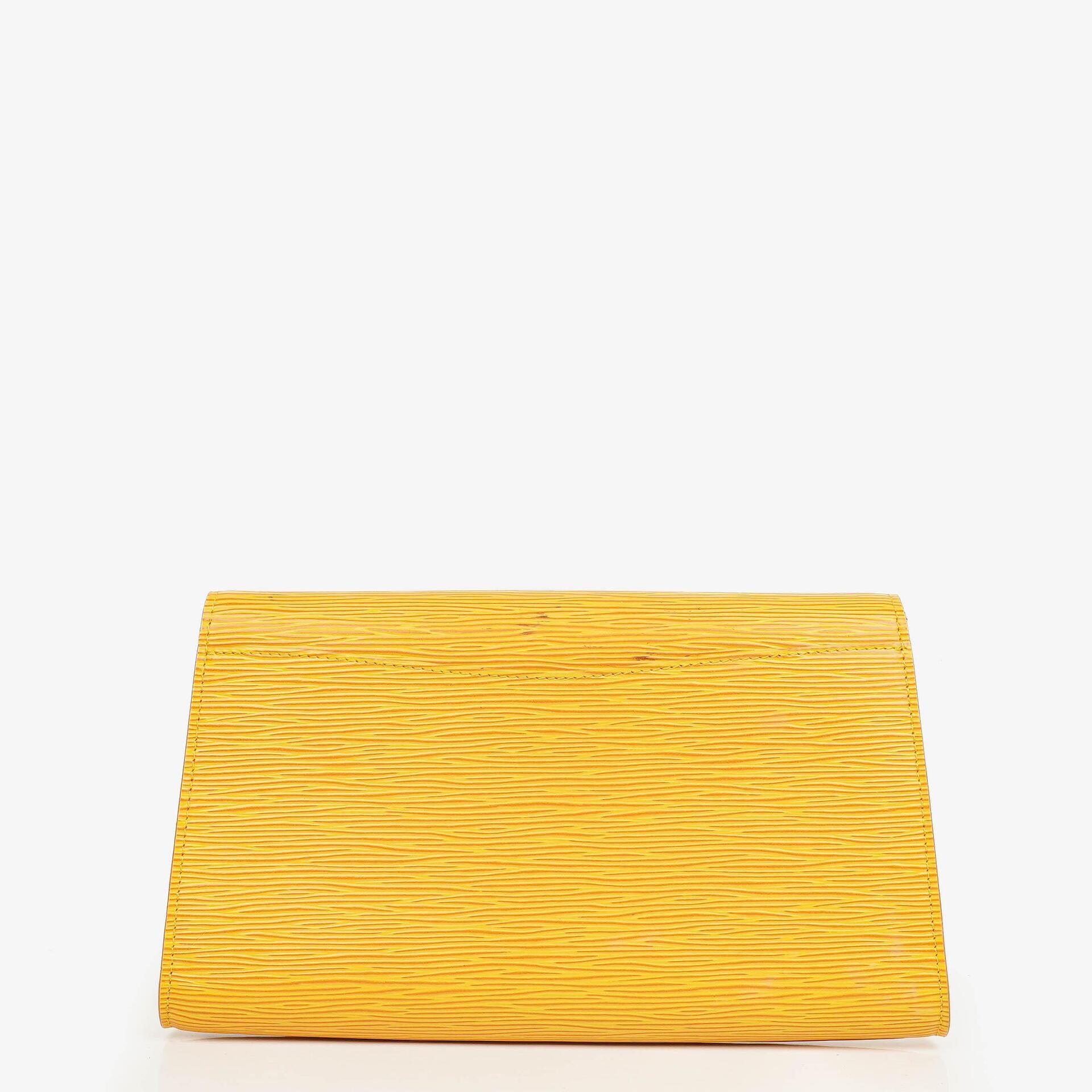 Louis Vuitton Art-Deco Yellow EPI Leather Clutch Bag
