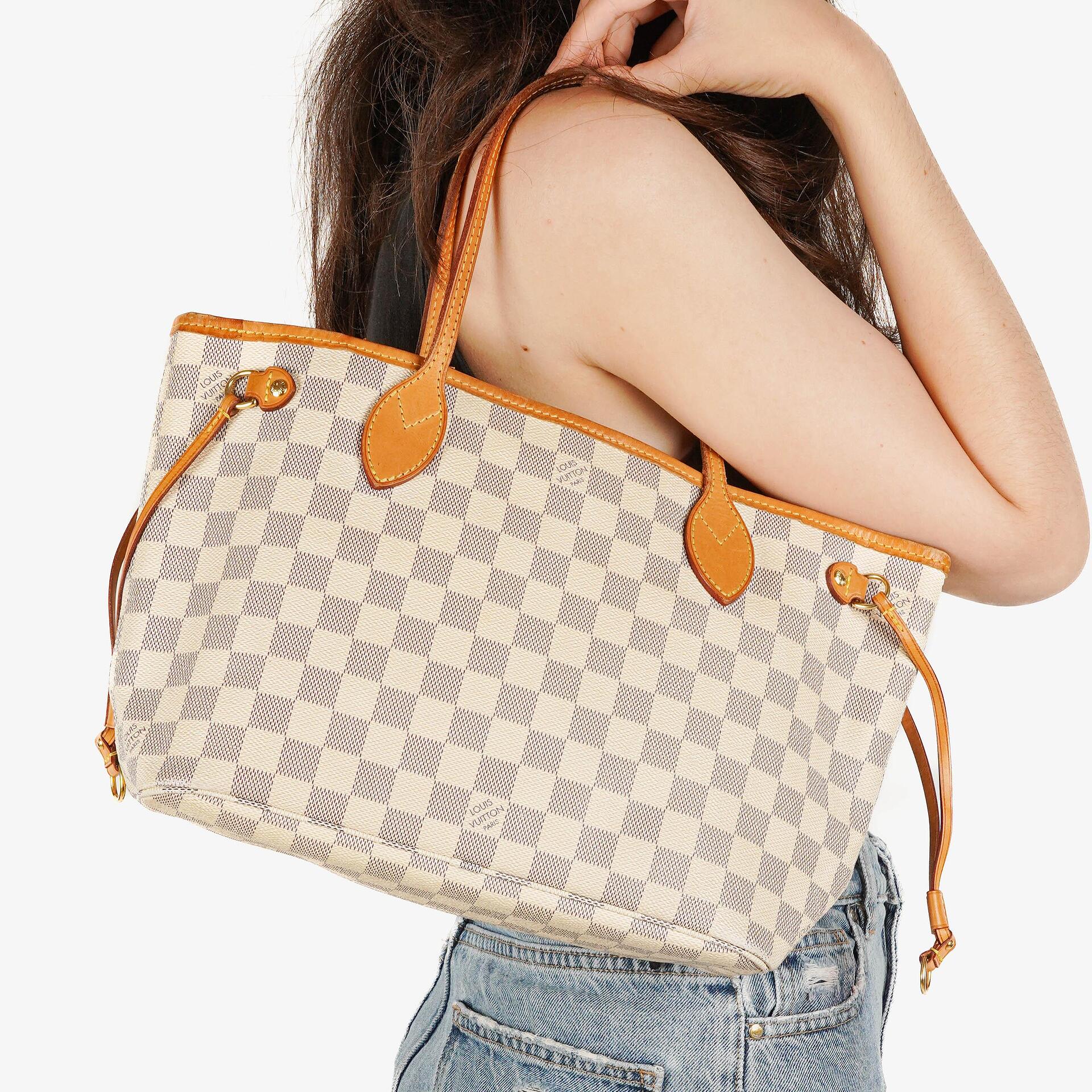 Louis Vuitton Damier Azur Coated Canvas Neverfull PM Tote Bag