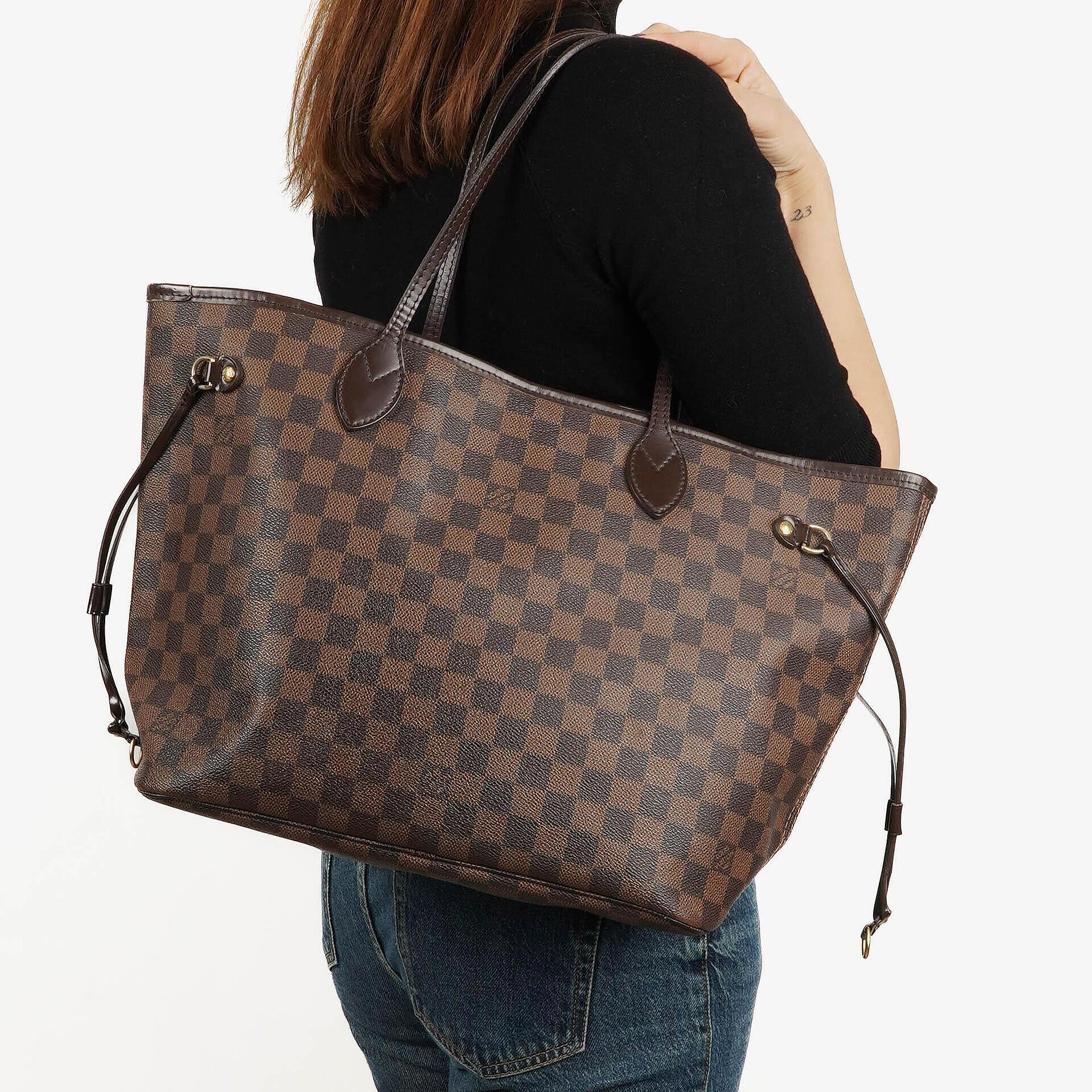 Louis Vuitton Damier Ebene Coated Canvas Neverfull MM Tote Bag