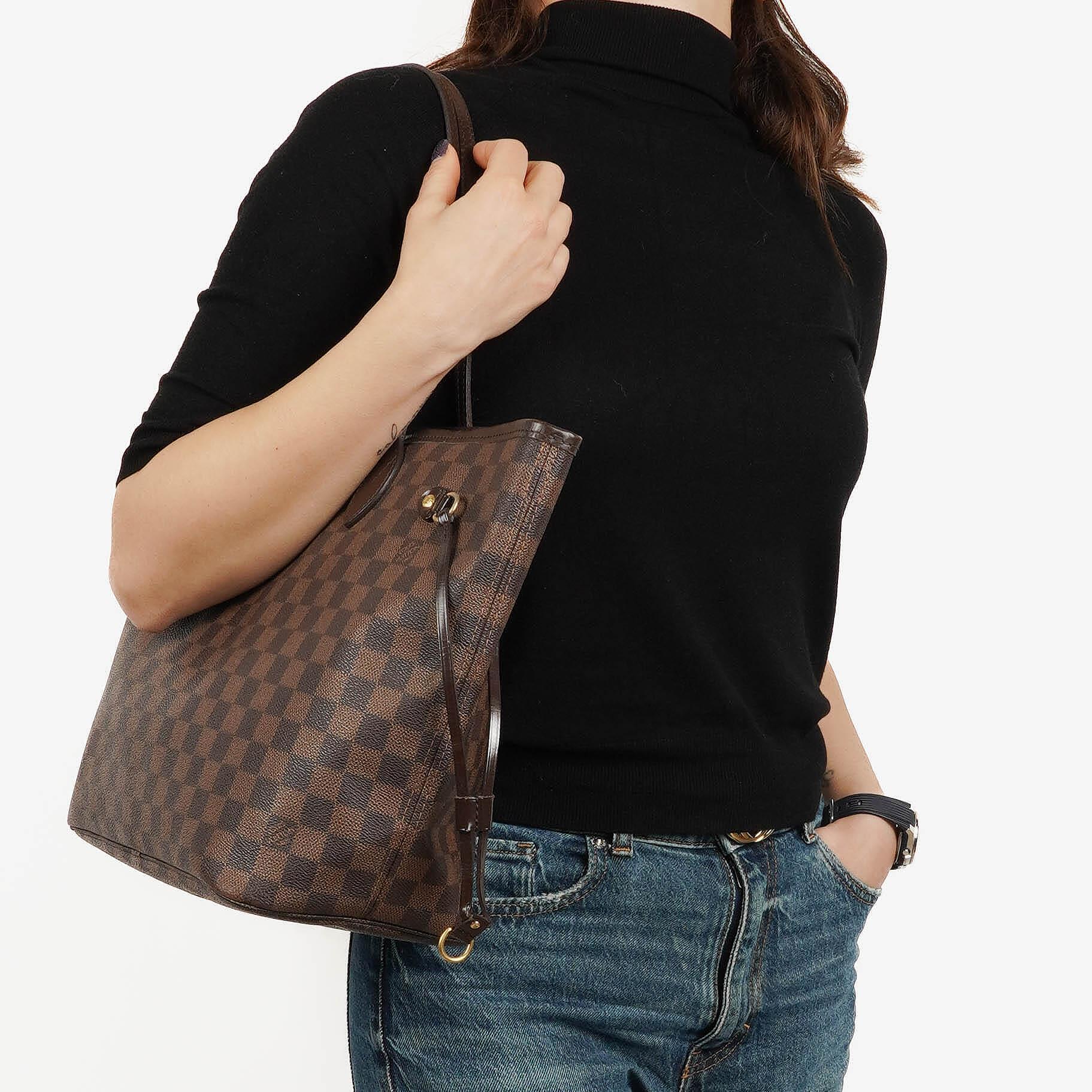 Louis Vuitton Damier Ebene Coated Canvas Neverfull MM Tote Bag