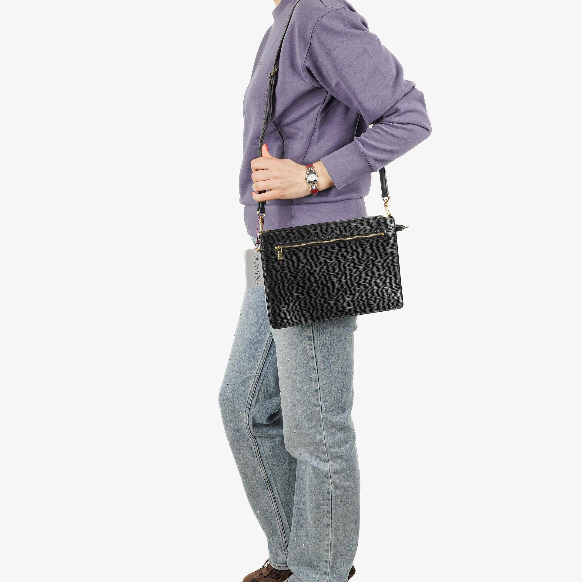 Louis Vuitton Enghien Black EPI Leather Shoulder Bag
