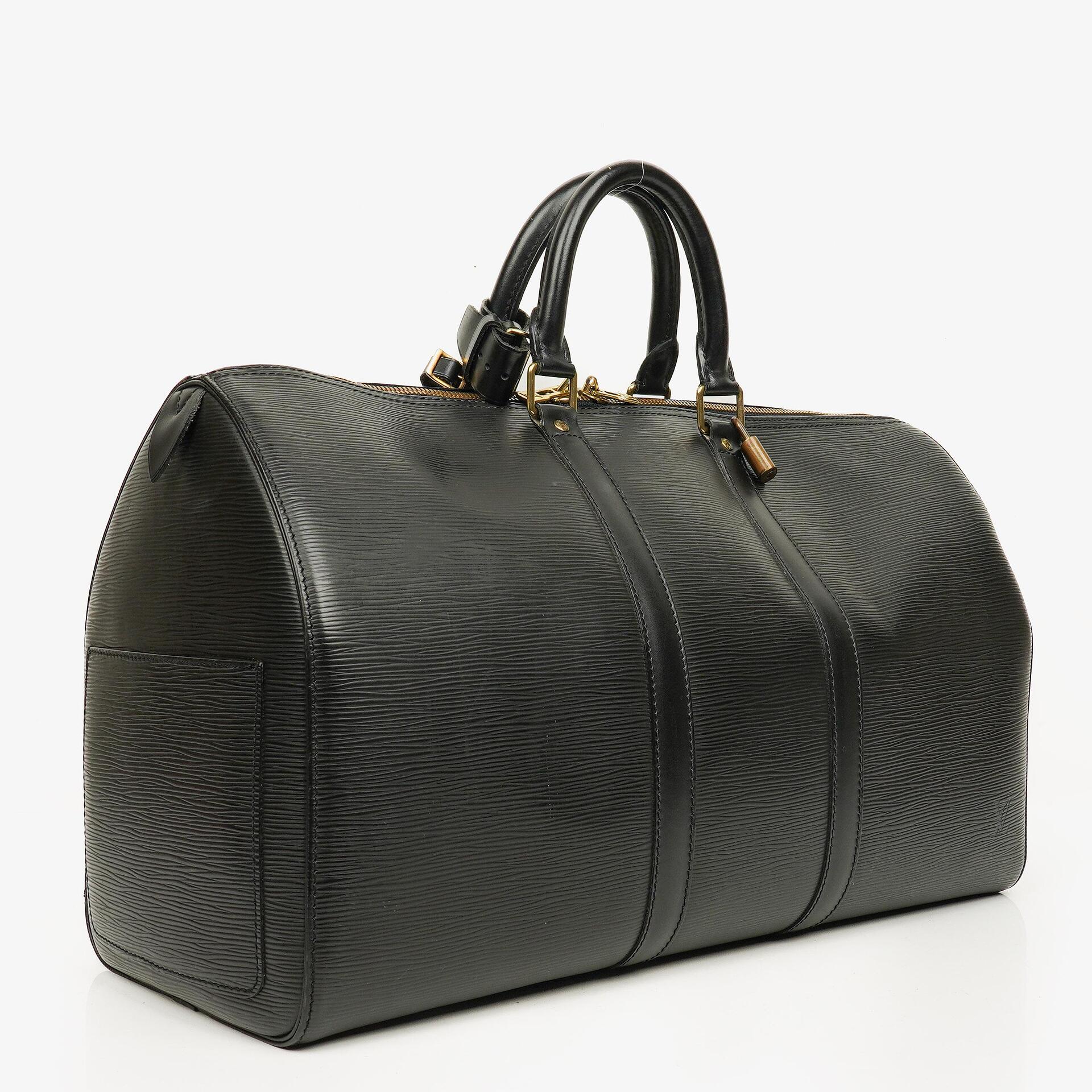 Louis Vuitton Keepall 45 Black EPI Leather Travel Bag