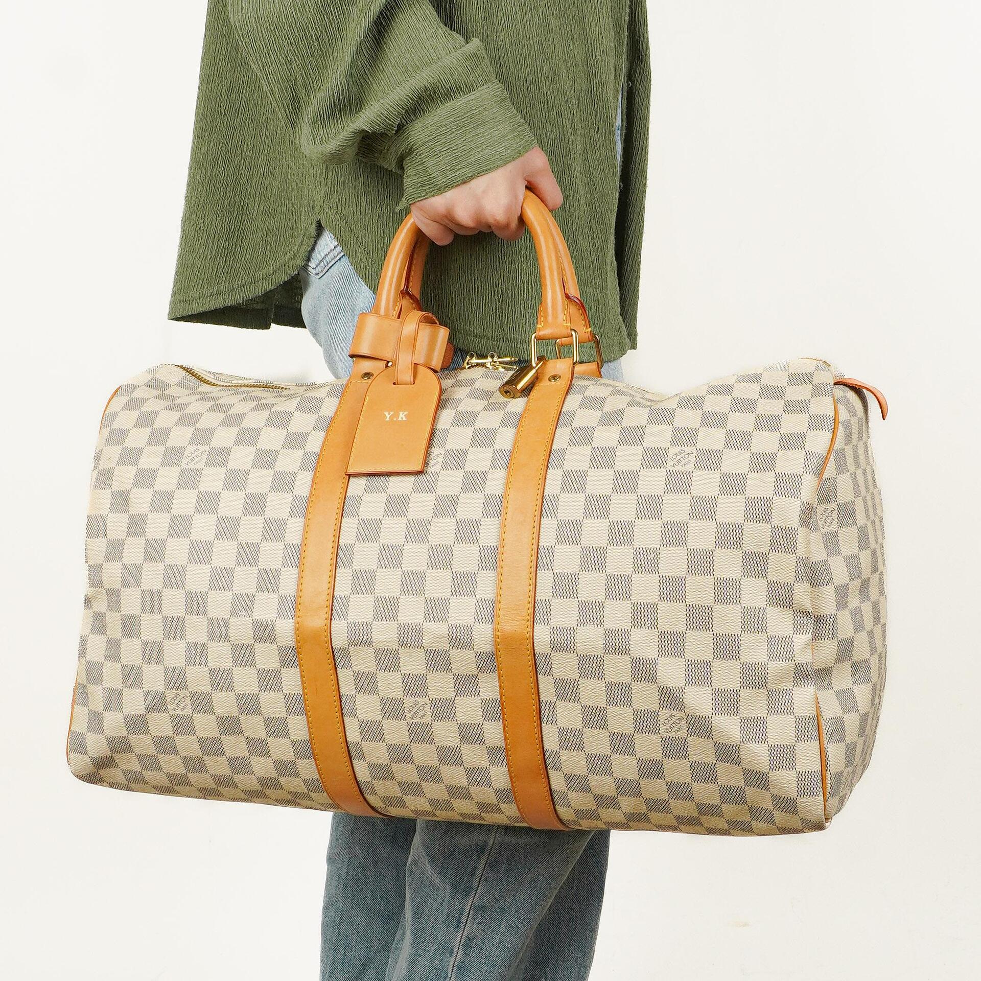 Louis Vuitton Keepall 50 Damier Azur Travel Bag