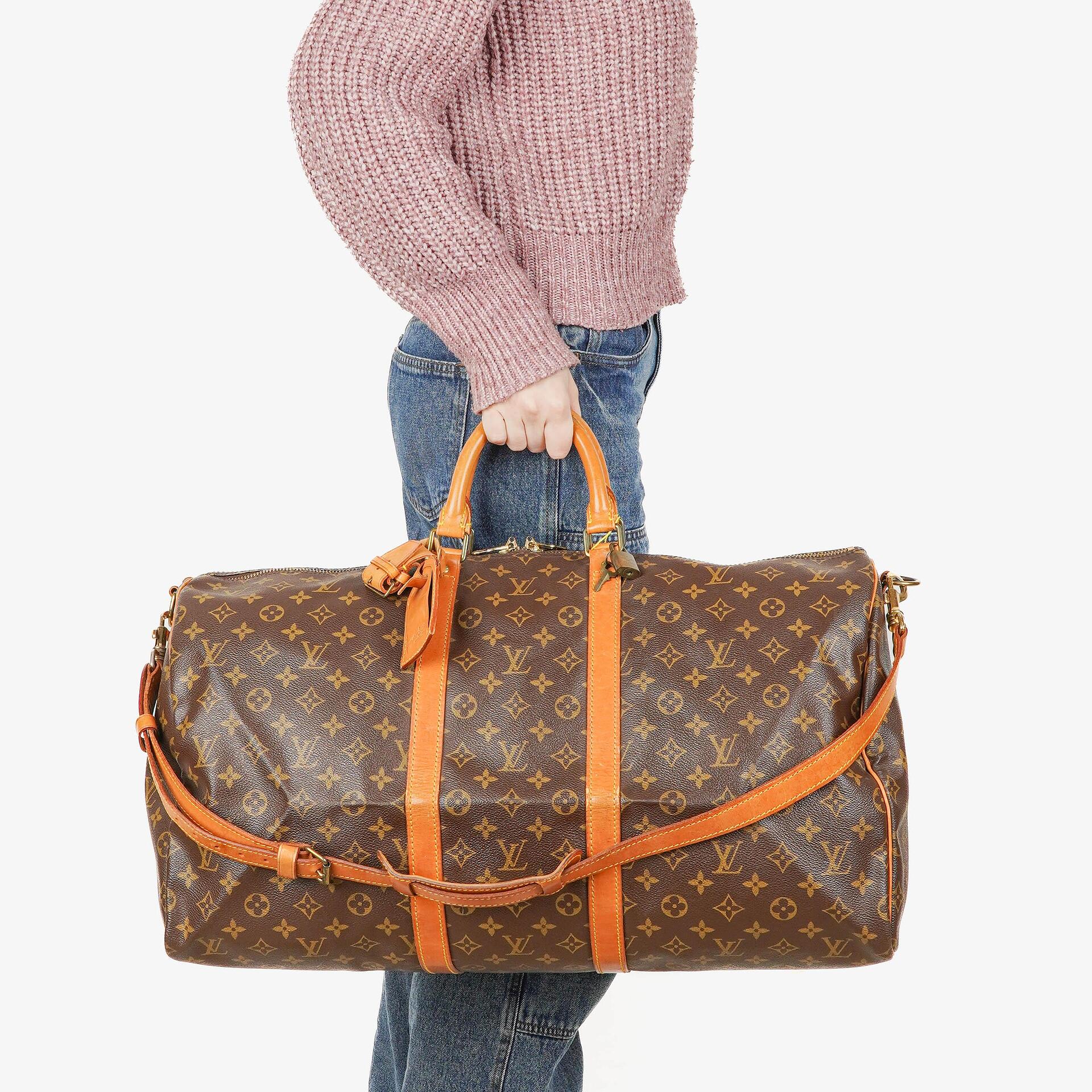 Louis Vuitton Keepall 55 Bandoulière Monogram Canvas Travel Bag