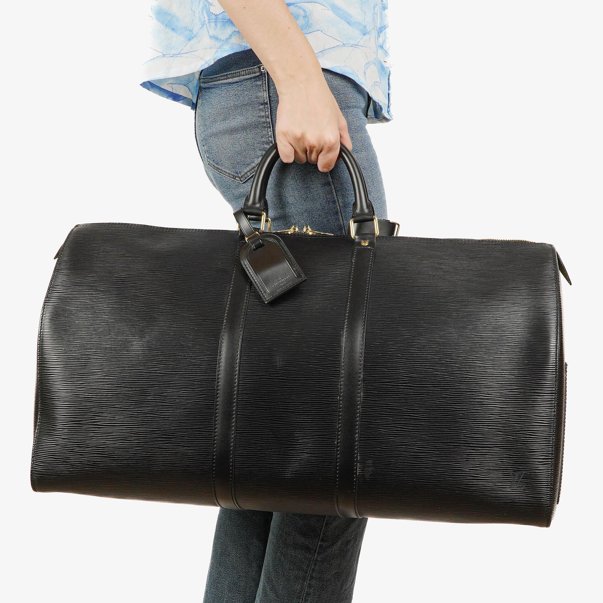 Louis Vuitton Keepall 55 Black EPI Leather Travel Bag