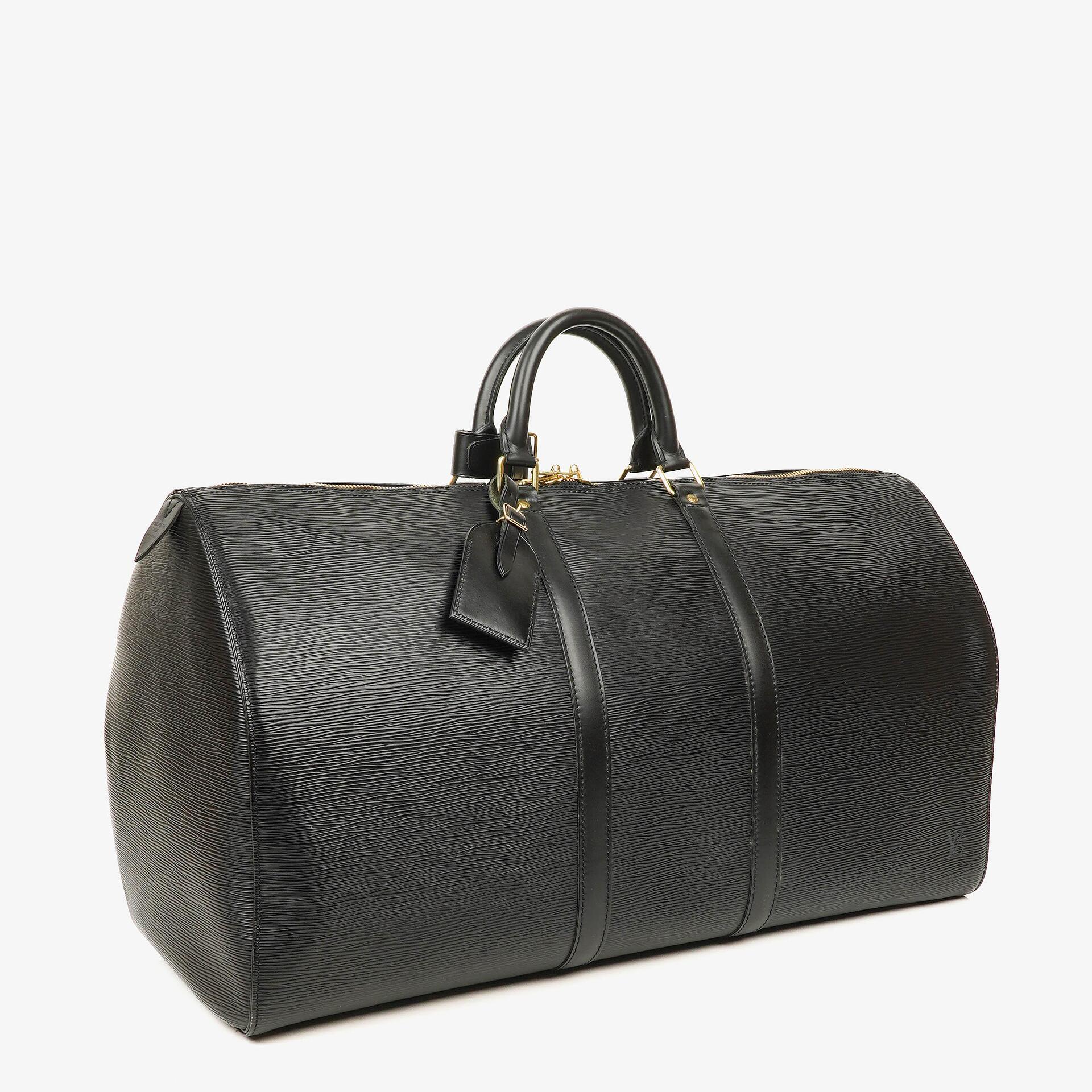 Louis Vuitton Keepall 55 Black EPI Leather Travel Bag