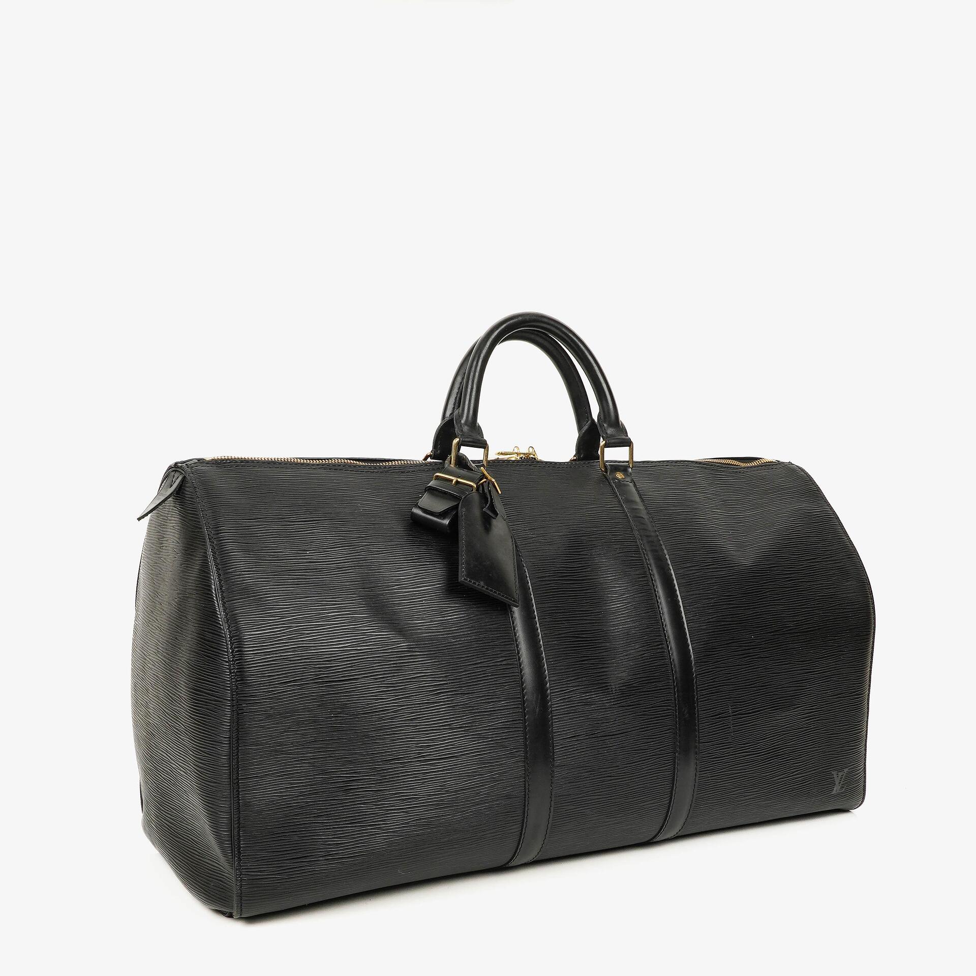 Louis Vuitton Keepall 55 Black EPI Leather Travel Bag